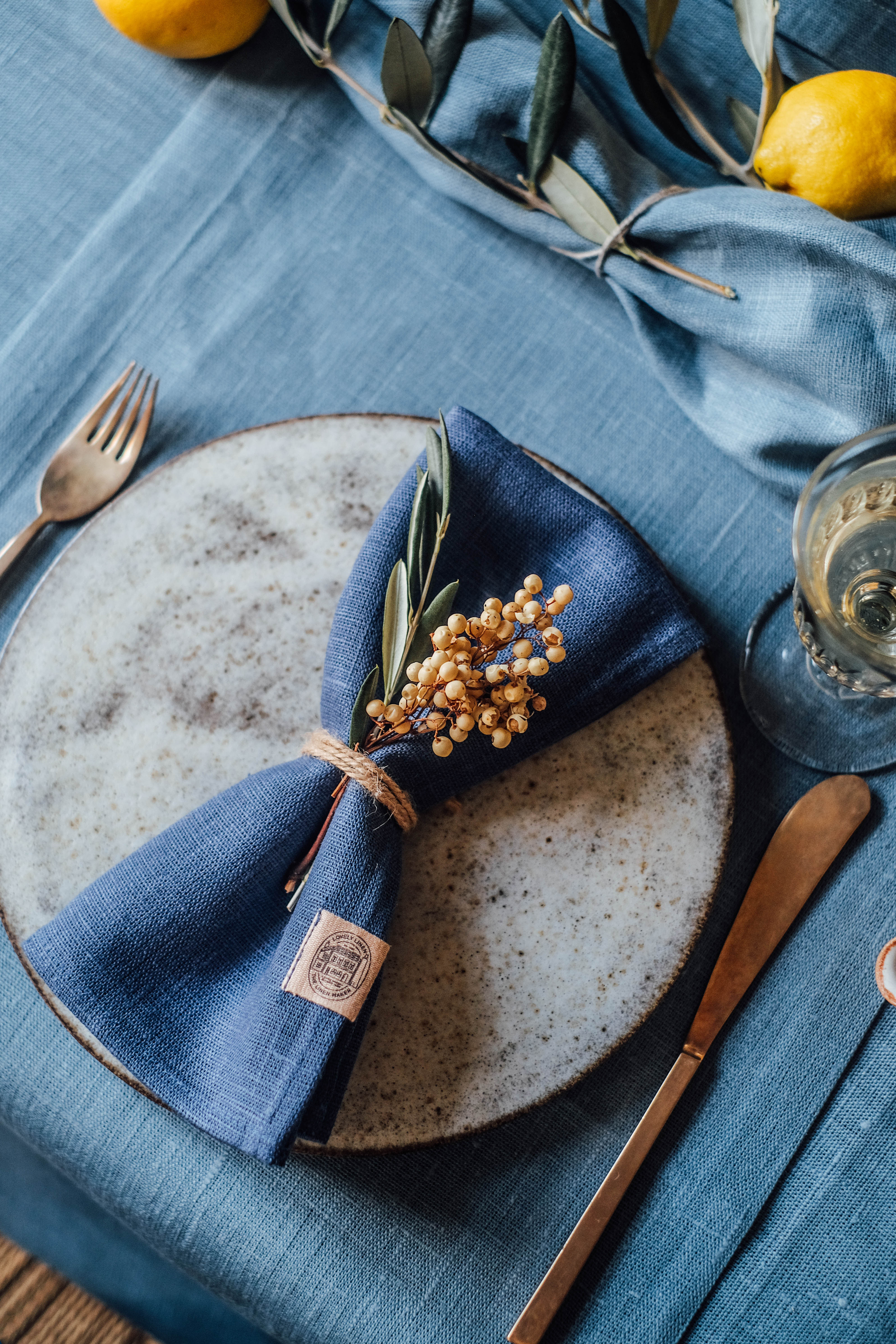 Lovely Linen Lovely Linneduk Dusty Blue 145x300