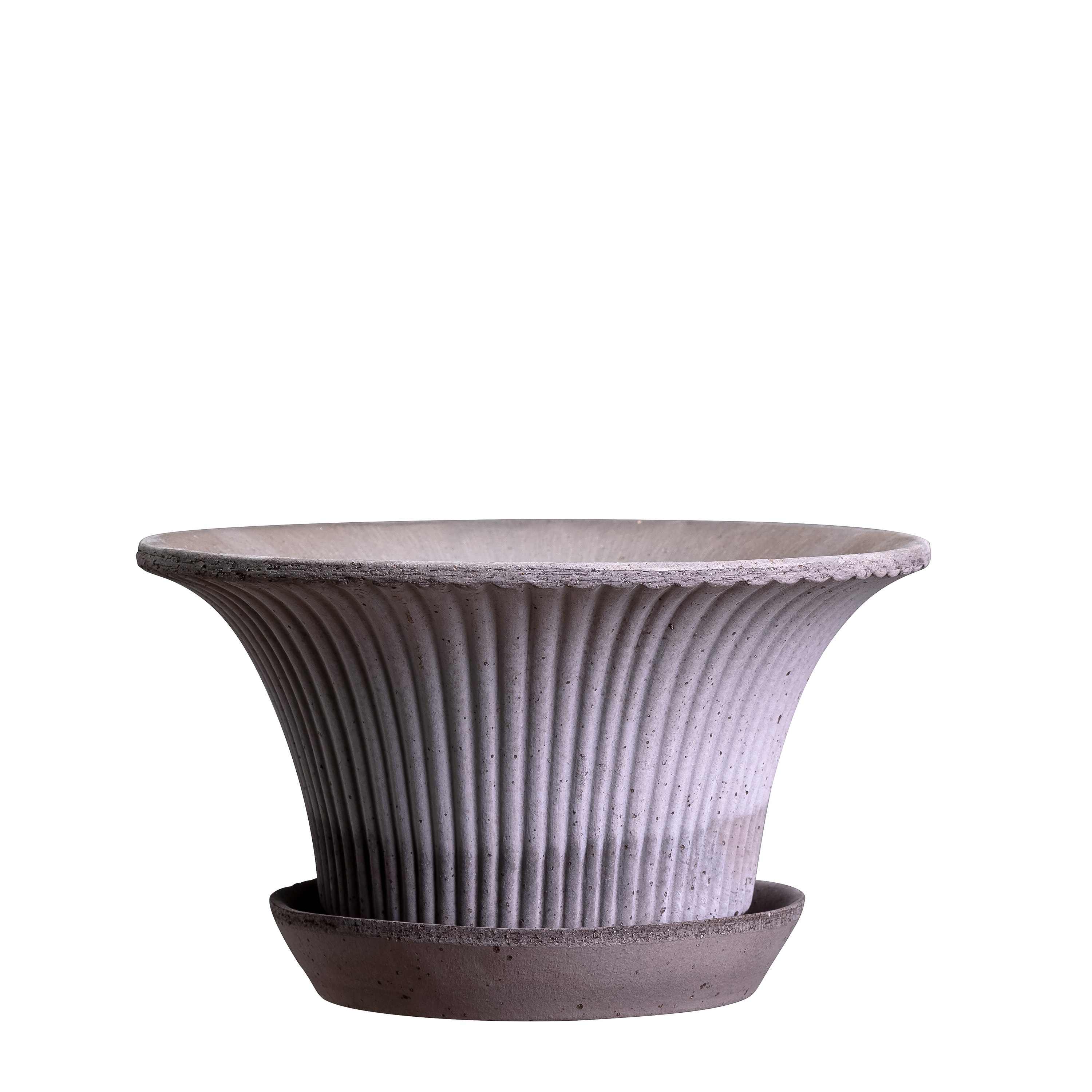 Daisy Kruka med fat Raw Grey Terracotta Ø25