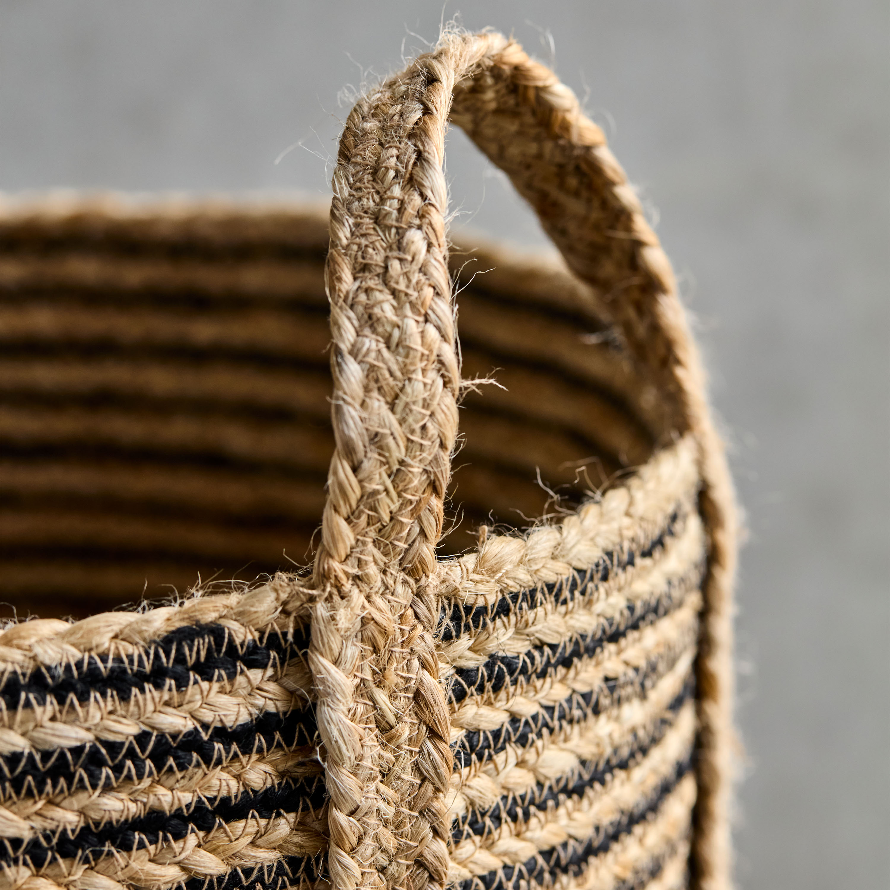 House Doctor Dungi Korb Hoch Schwarz/Natur 3er-Set