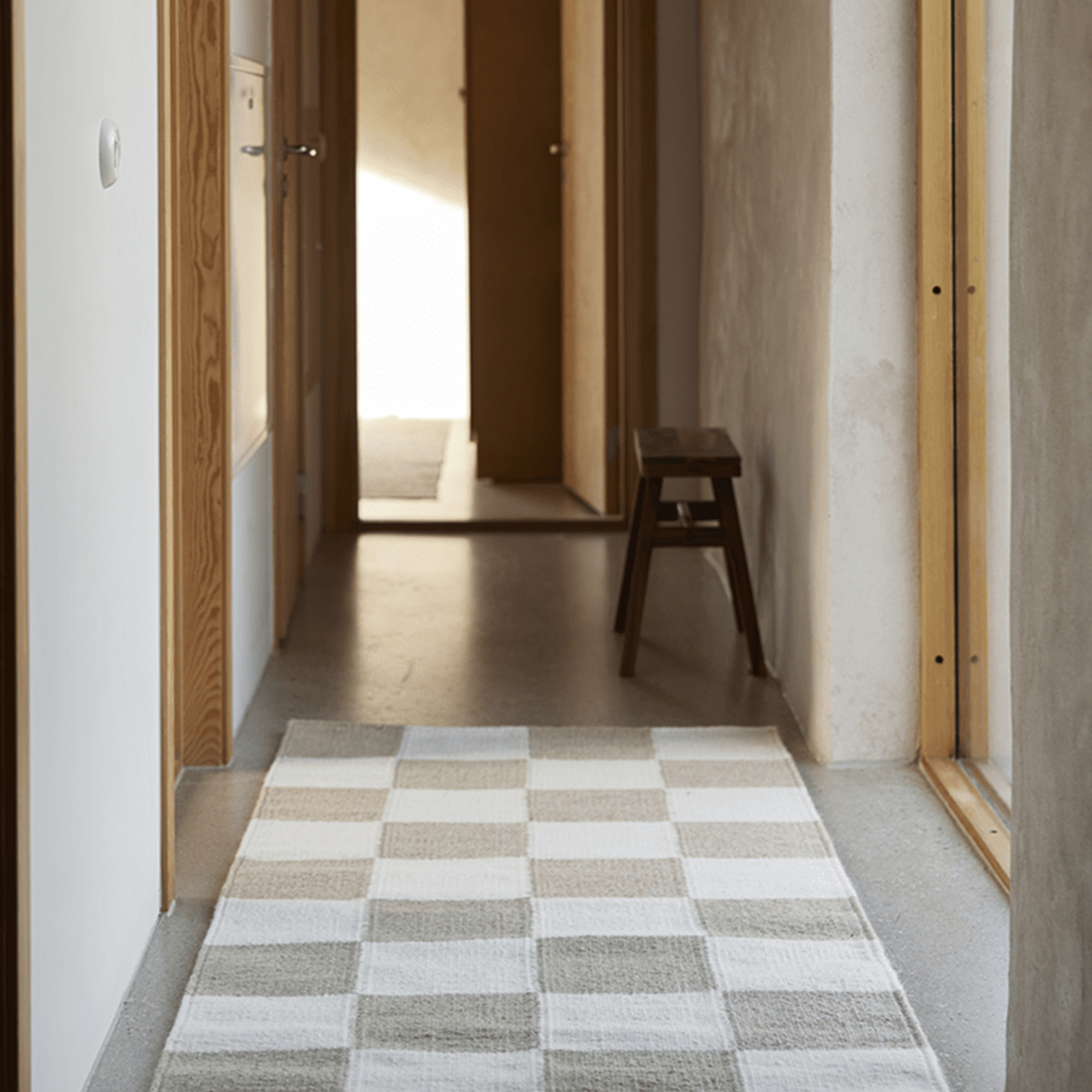 Classic Collection Square Gångmatta Vit/Natur 80x240