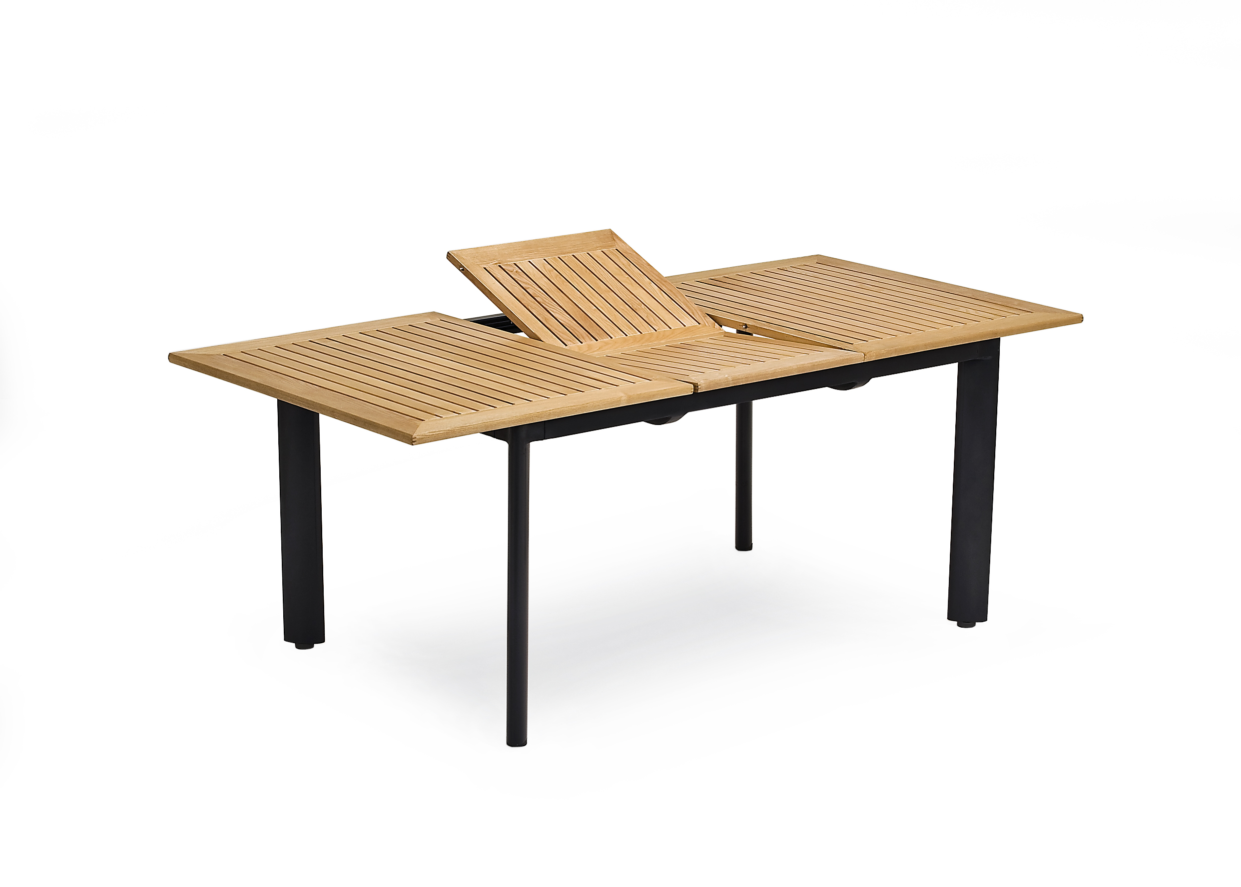 Hillerstorp - Nydala Matbord Svart/Teak 96x150/200 - Trä