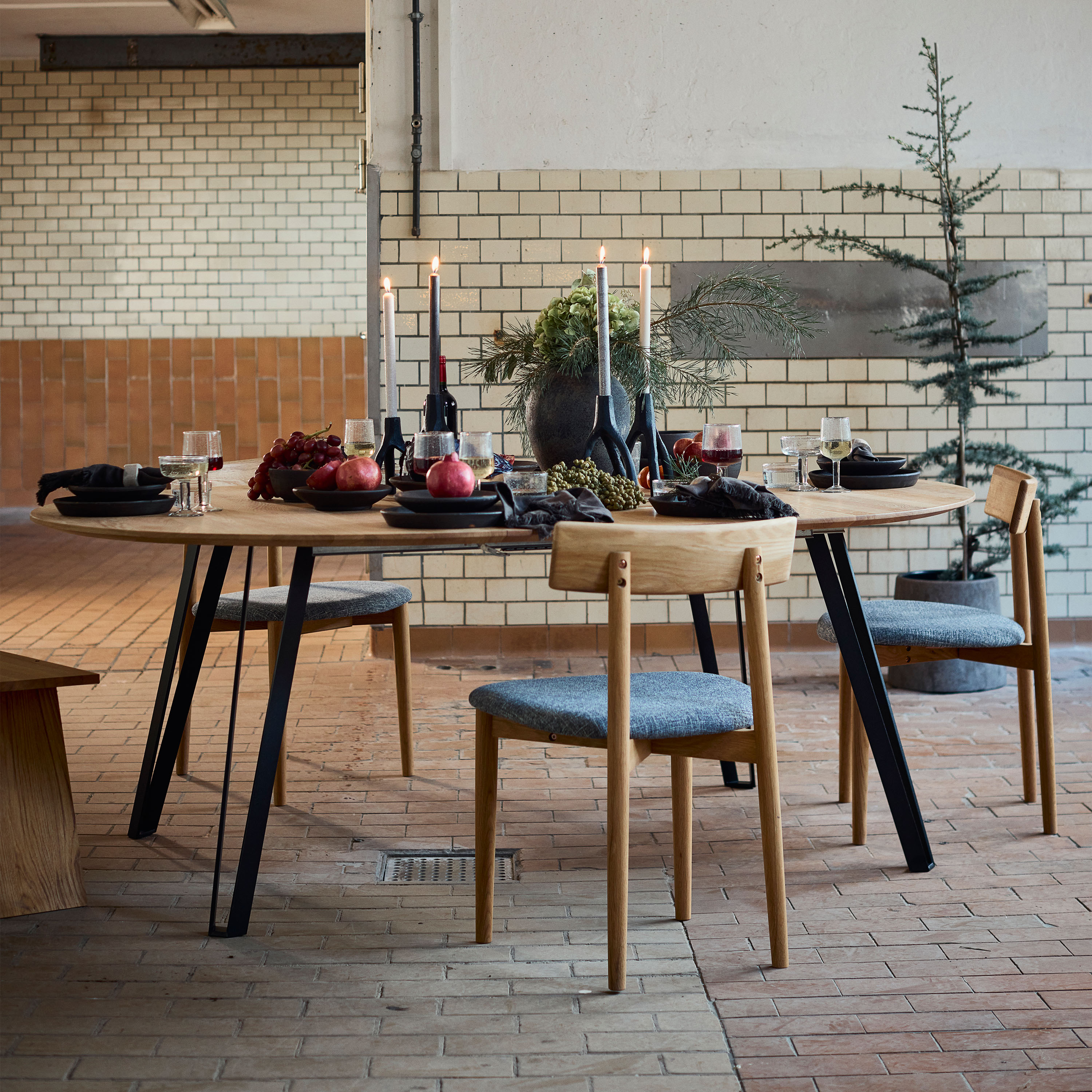 Muubs Tetra Ruokatuoli Nature Oil/Concrete Oak