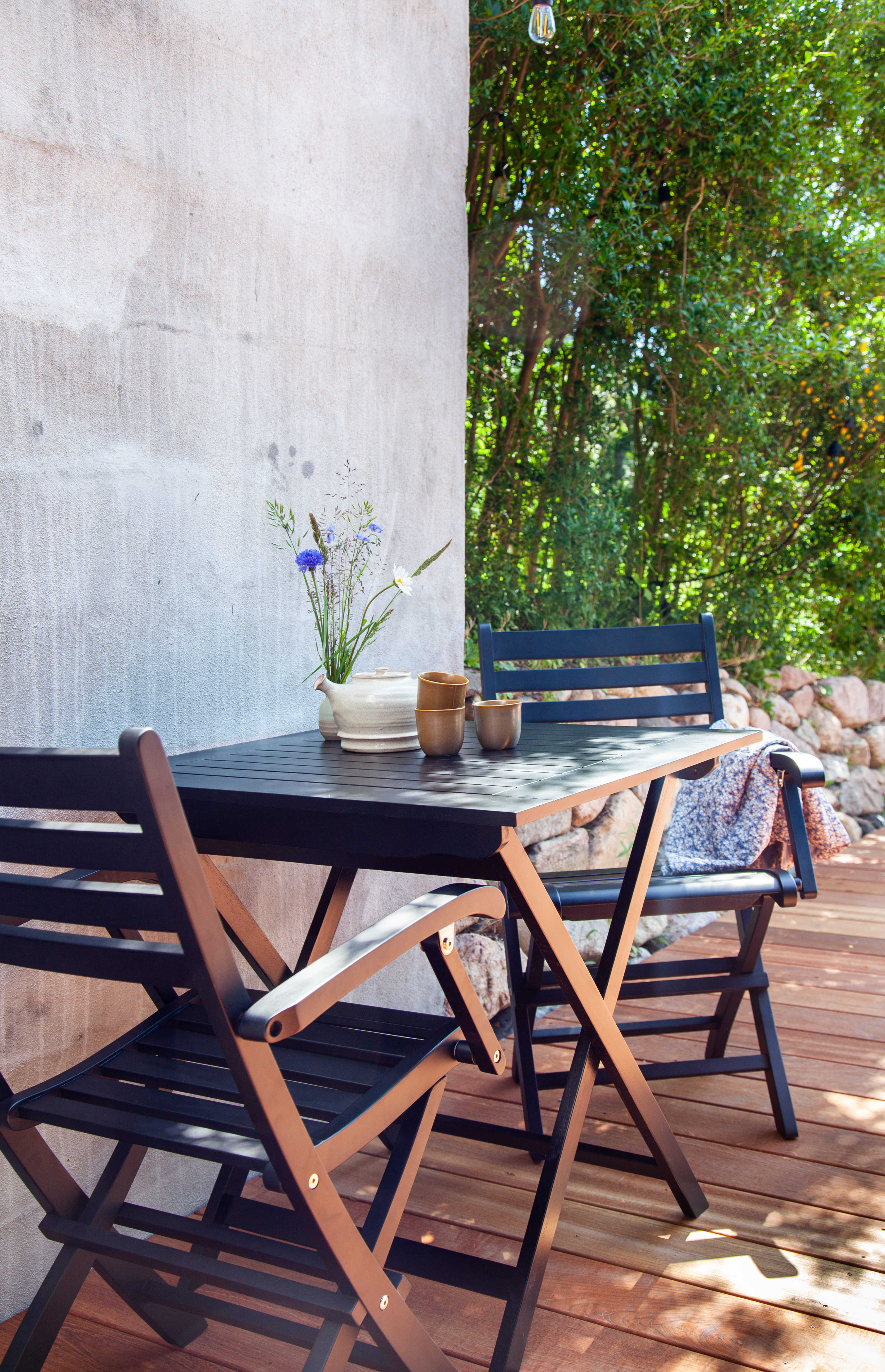 Cinas York Spisebord Svart 70 x 70 cm