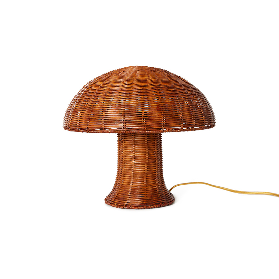 HKliving - Rattan Bordslampa Natural - Brun