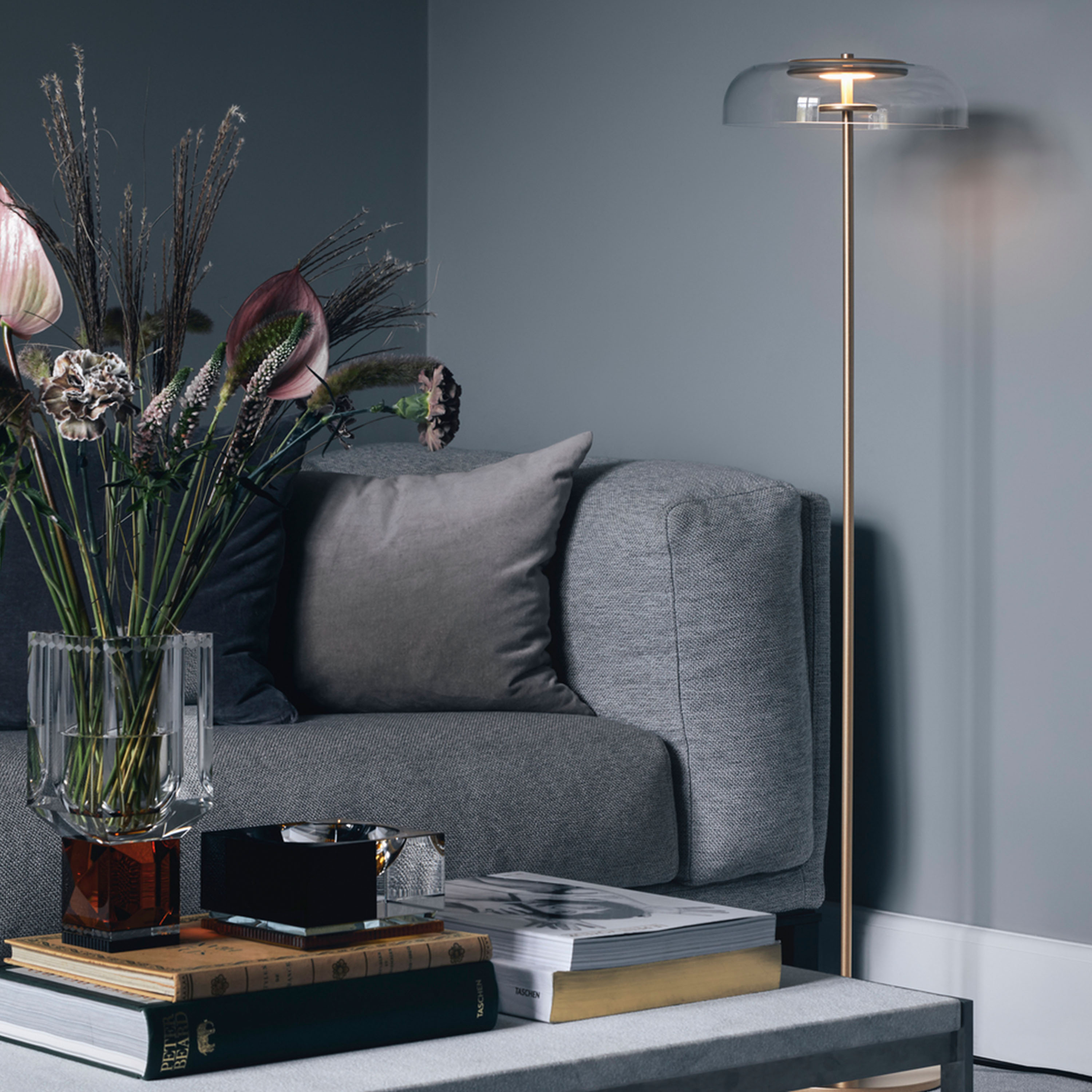 Nuura Blossi Golvlampa Nordic Gold/Clear