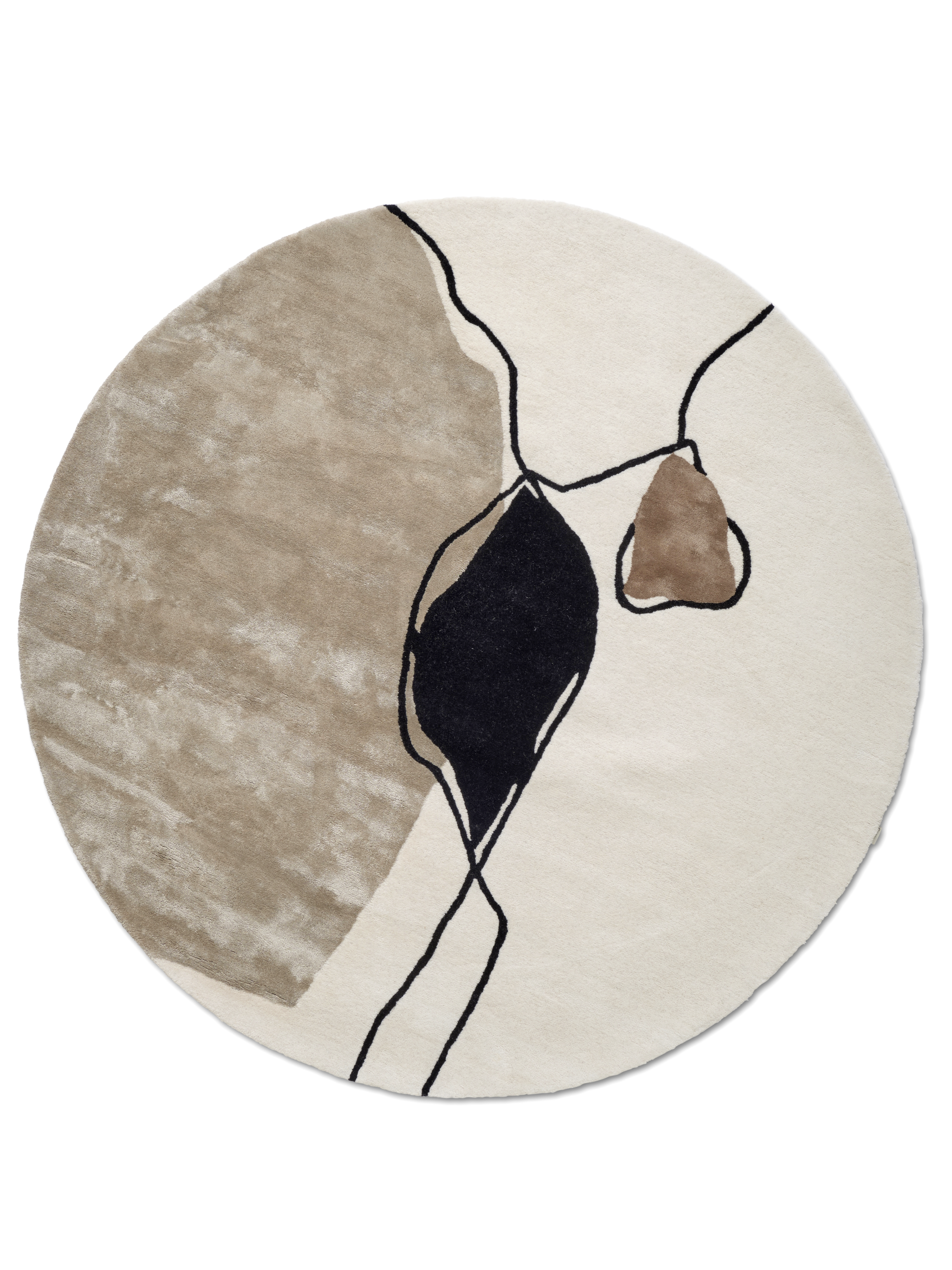 Classic Collection - Abstract Ullmatta Rund Ivory Ø200 - Vit
