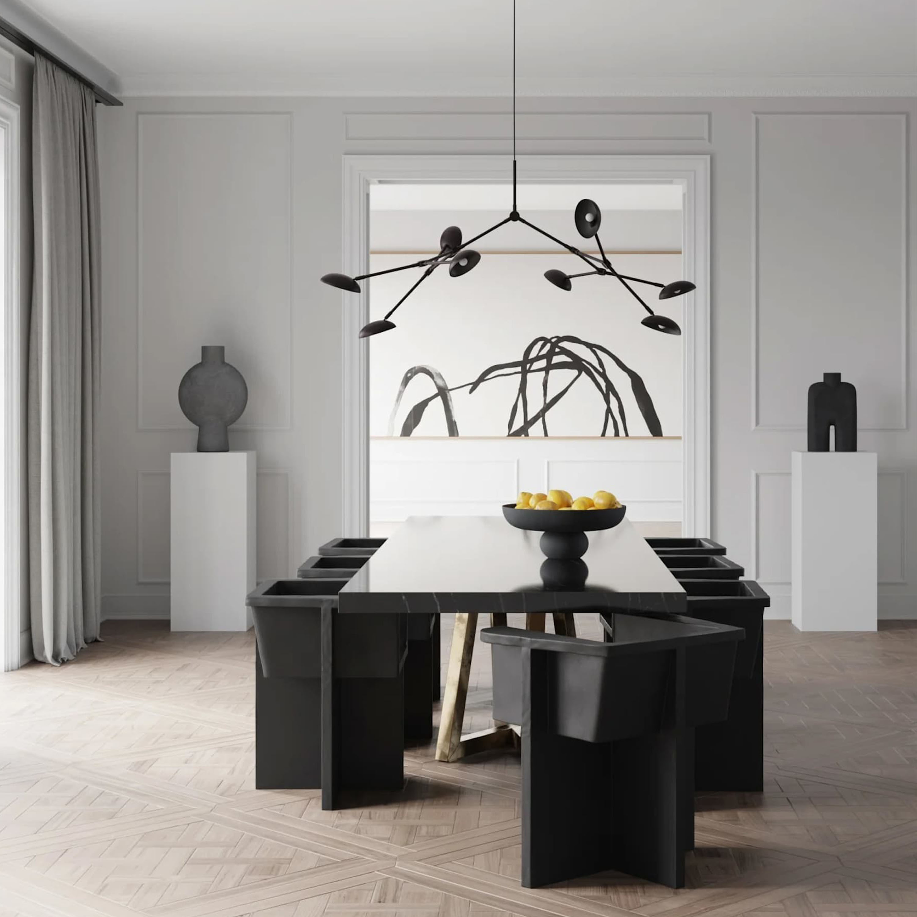 101 Copenhagen Cobra Tall Hoher Vase Schwarz Mittelgroß