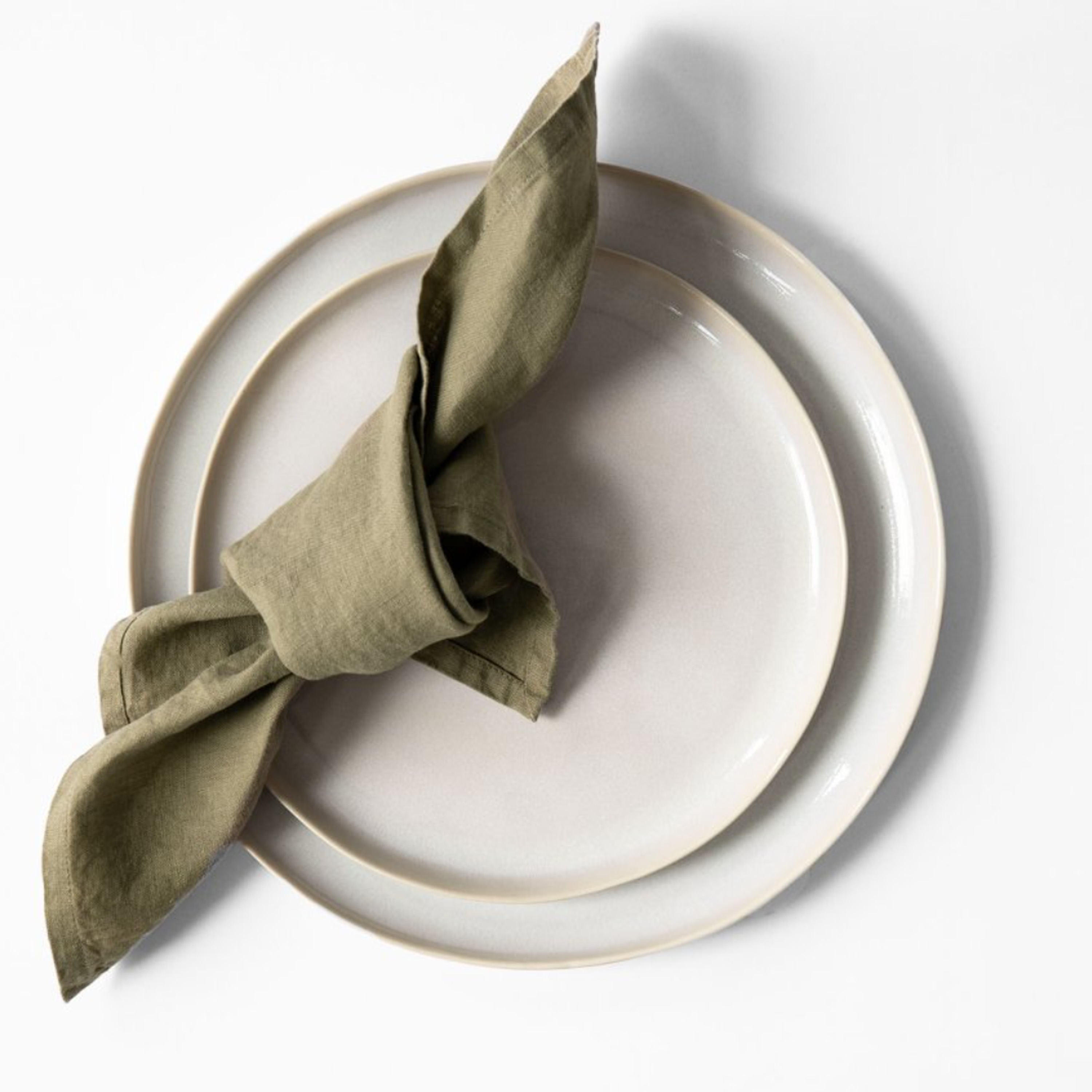 Tell me more Servett Linne Olive