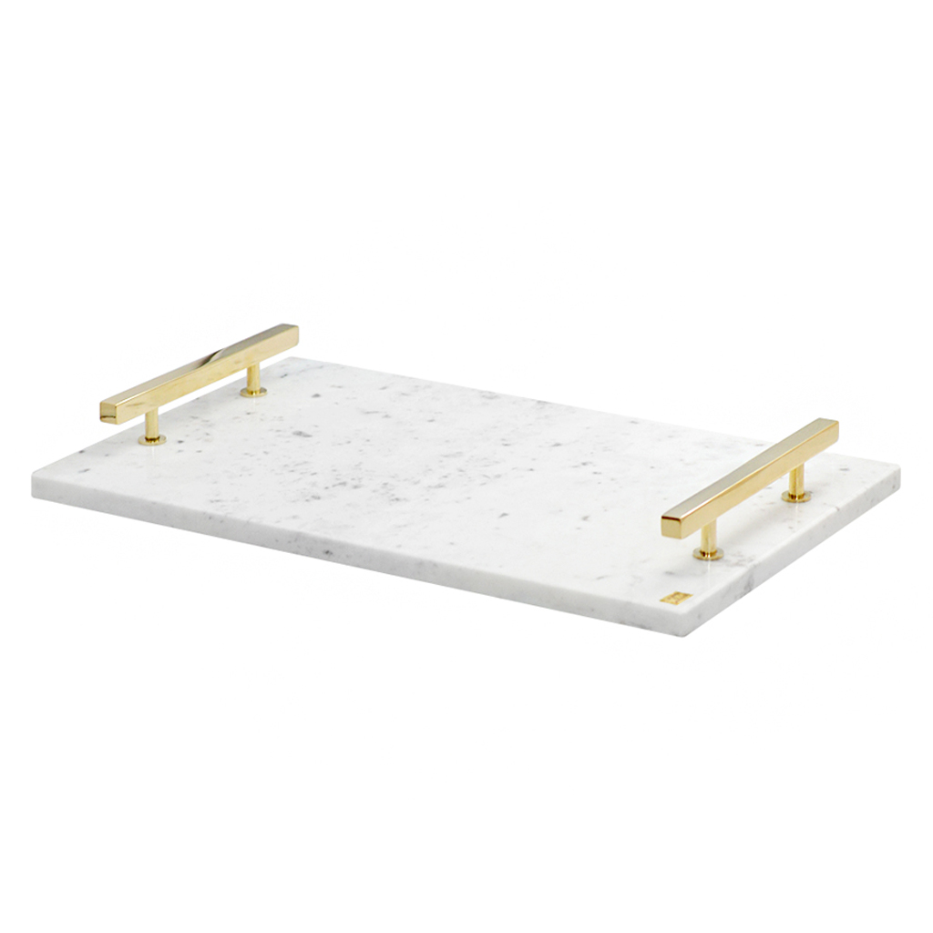 Hilke Collection - Marmorbricka Vit/Guld