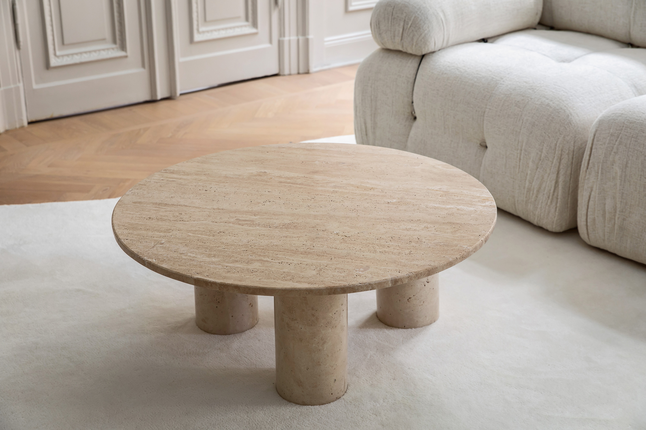 Sleepo Collection Valeri Soffbord Travertin 85cm