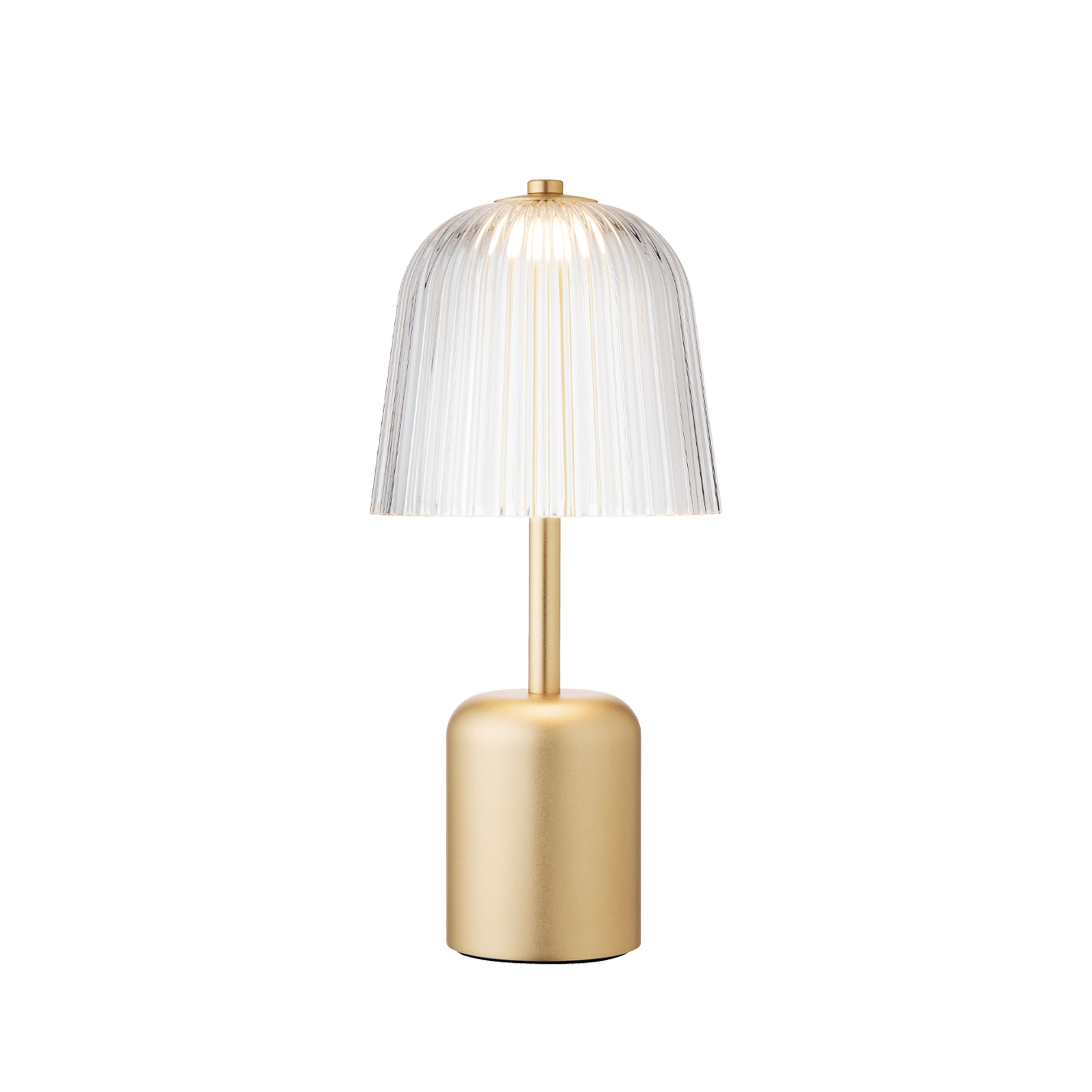 Nuura Asteea Portabel Bordslampa Satin Brass/Ripple Clear