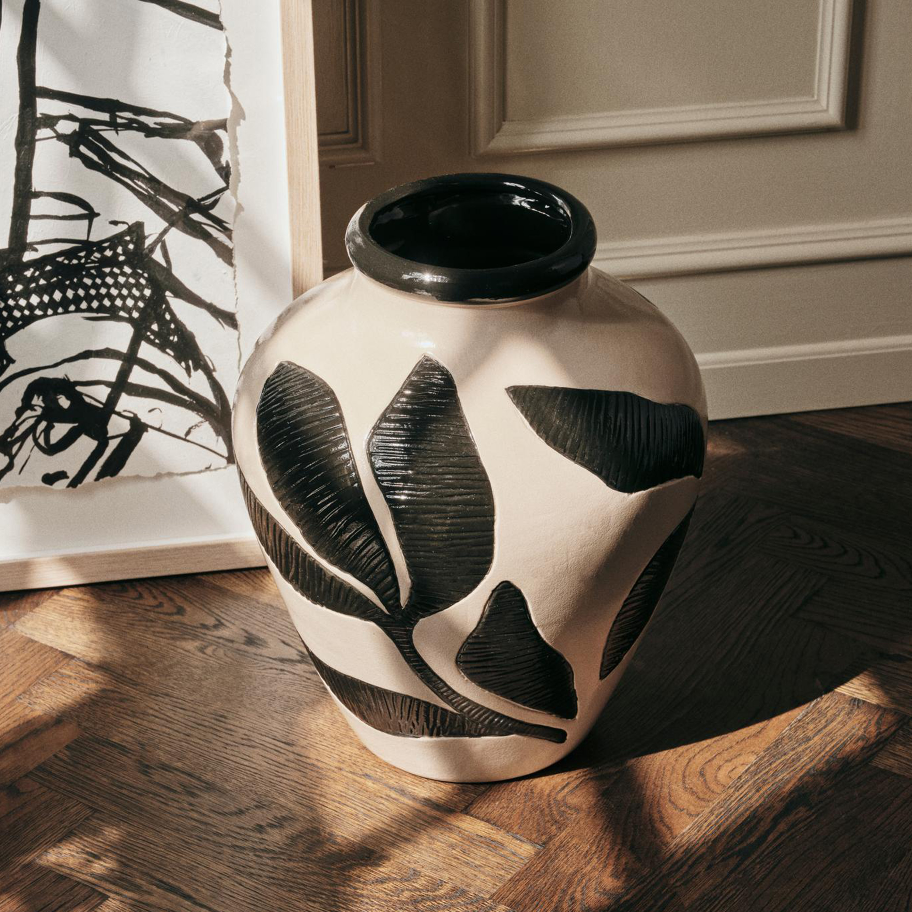Broste Copenhagen Herbert Vas Musta/Sateinen Harmaa Ø33