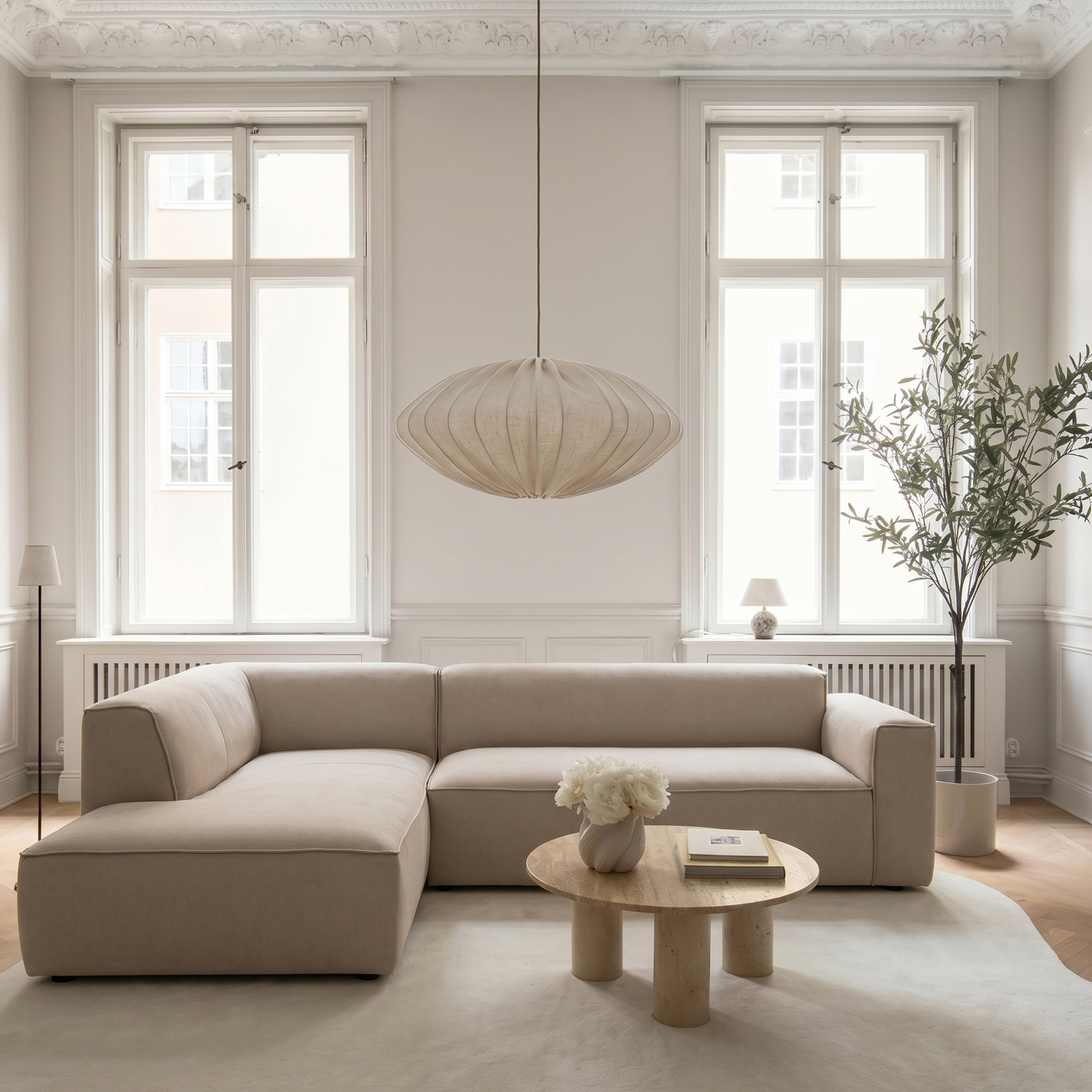 Sleepo Collection Bobbie Hörnsoffa Vänster Beige 311x217