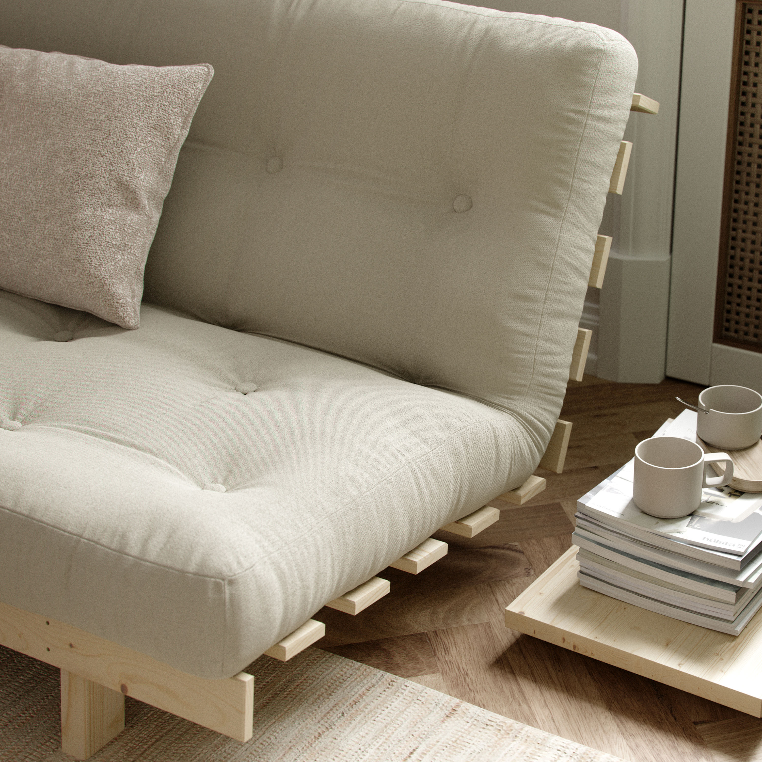 Karup Design Lean Vuodesohva Natur/Petrol Blue 190cm