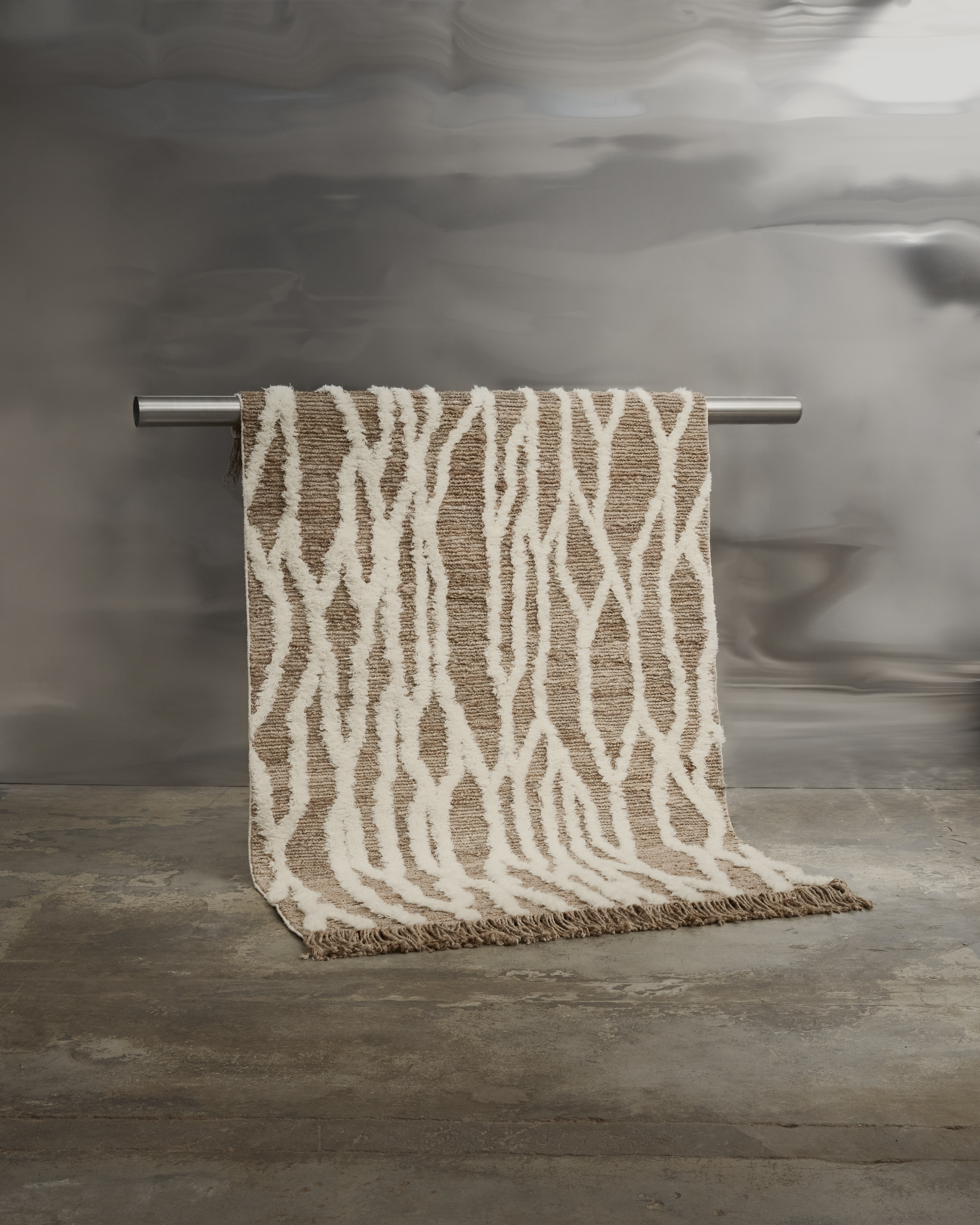 Tinted Wahl Jute/Wollteppich Braun/Offwhite 170x240