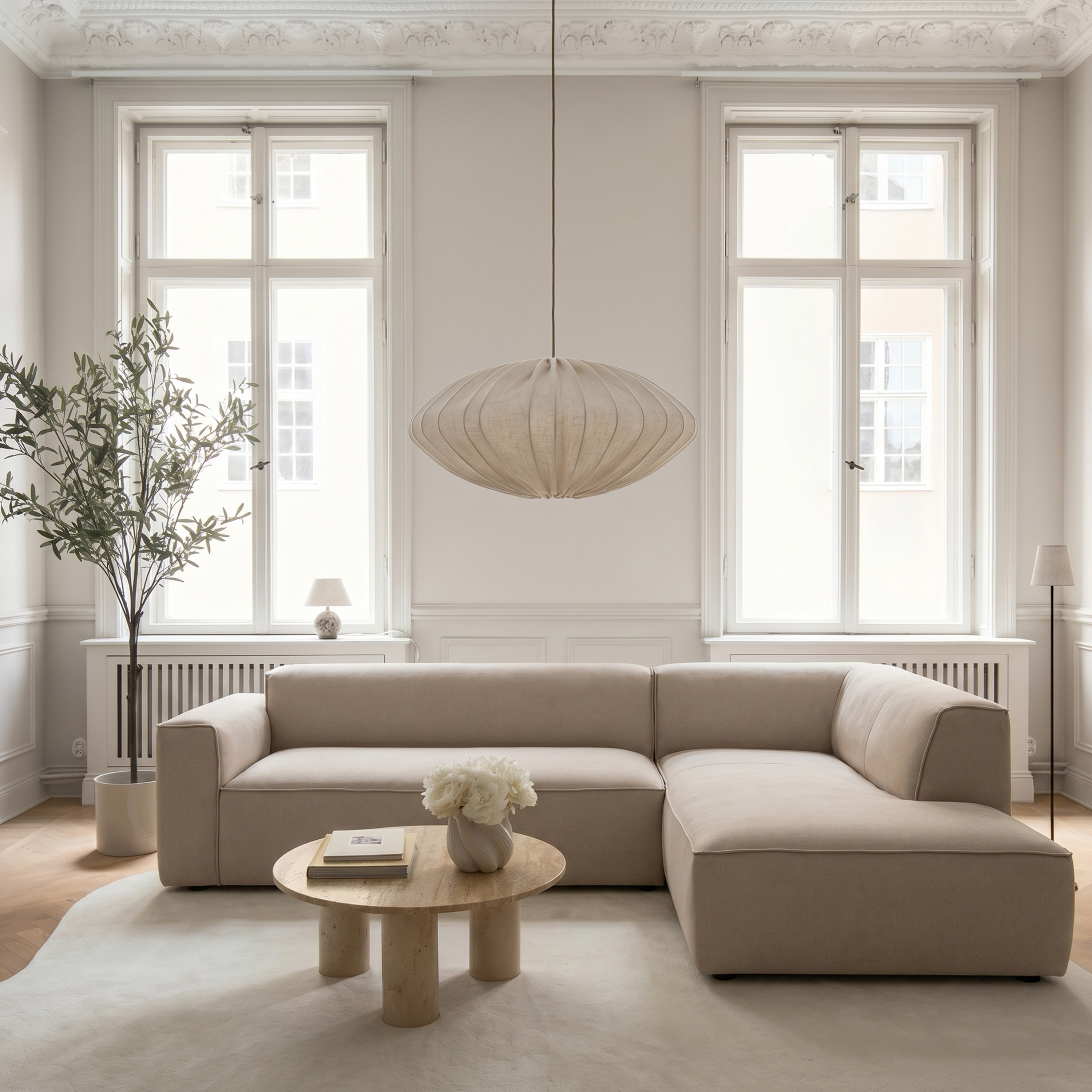 Sleepo Collection Bobbie Hörnsoffa Höger Beige 311x217