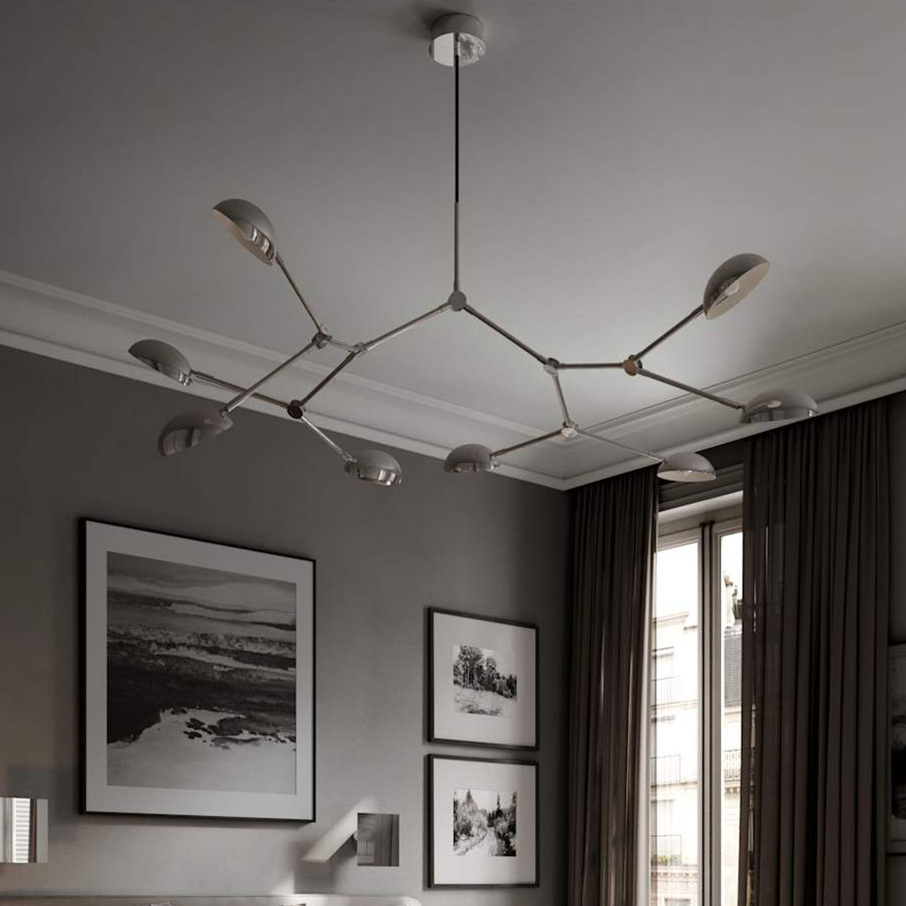 101 Copenhagen Drop Taklampa Chrome 154cm