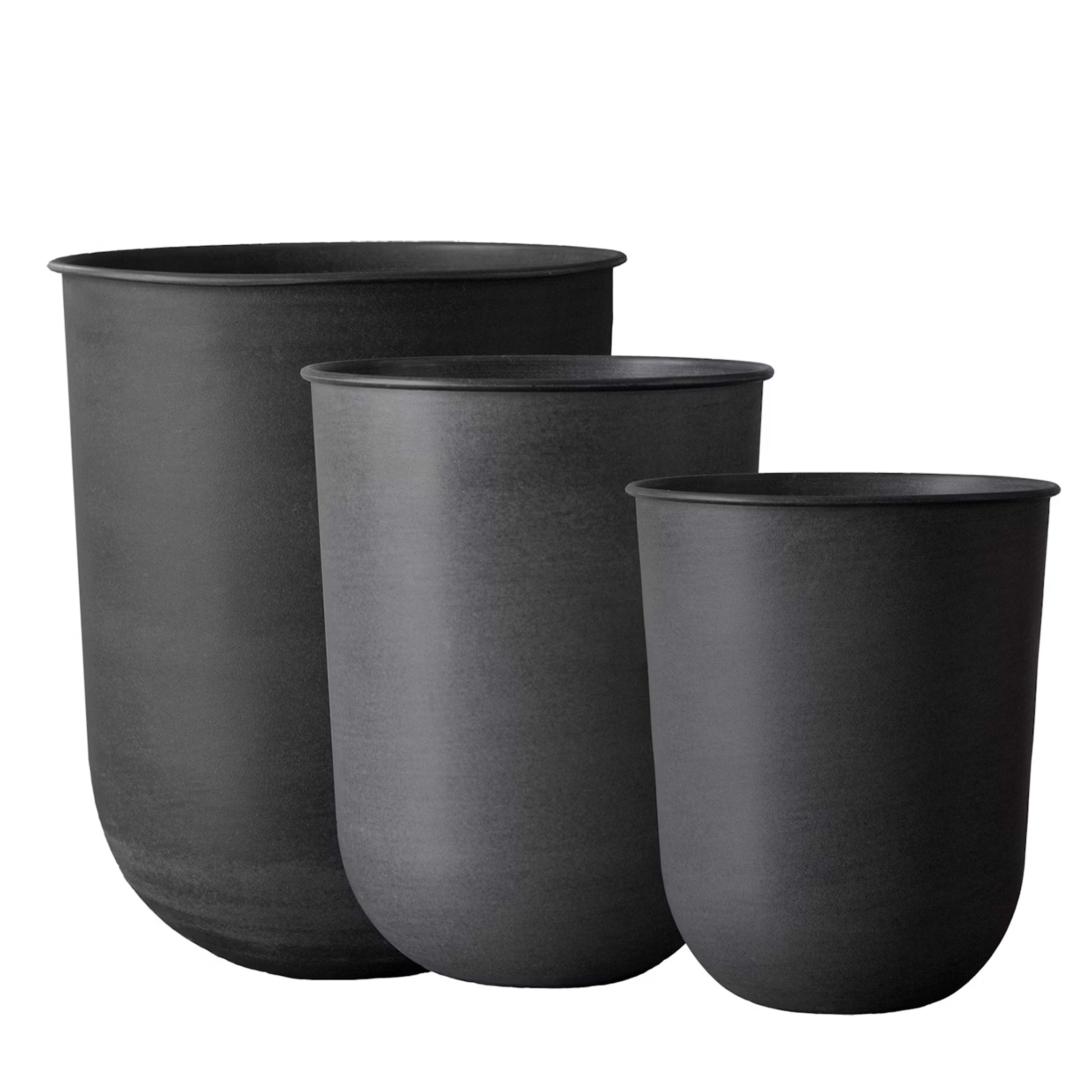 DBKD - Out Blumentopf Schwarz 3er-Set - Blumentöpfe im Freien