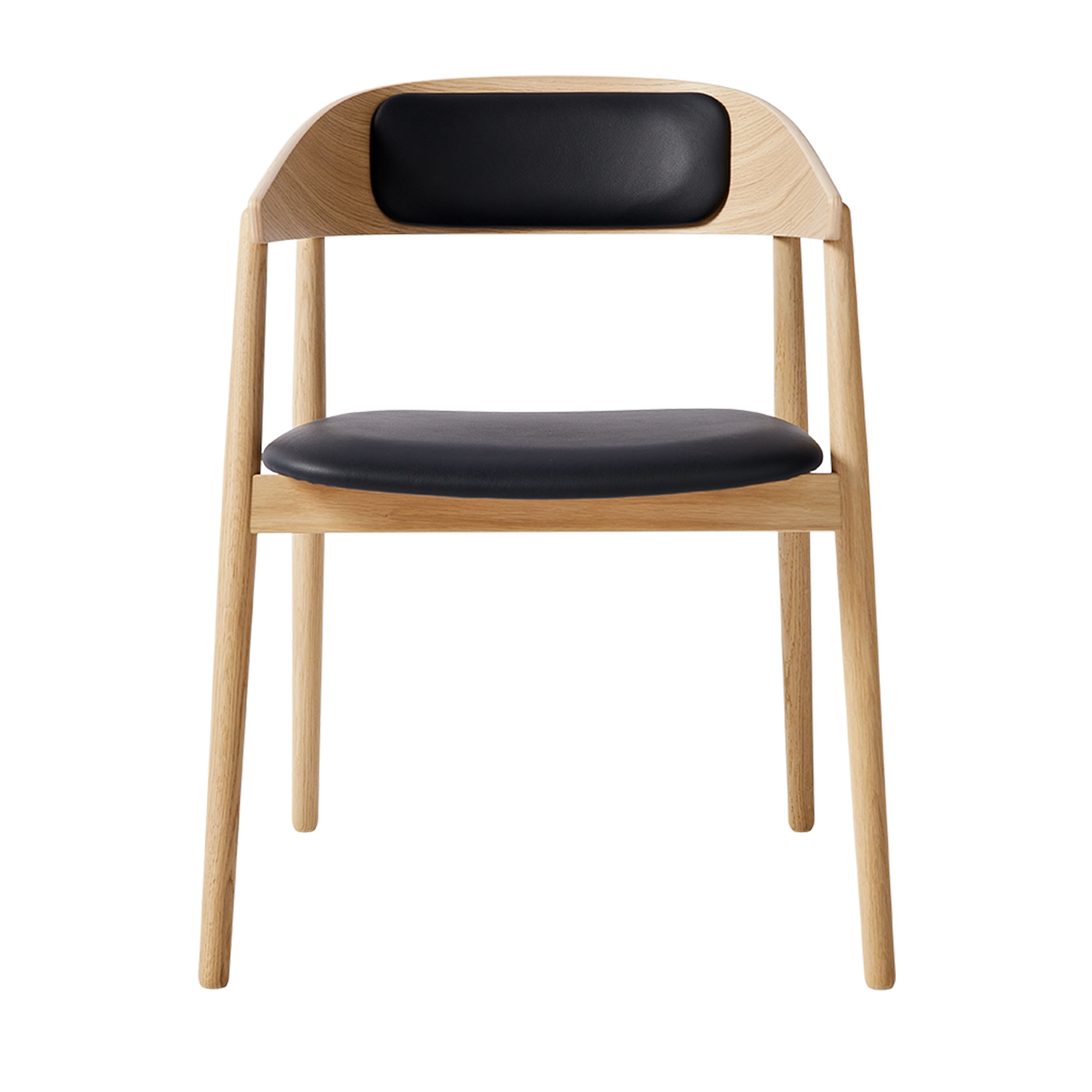 AC2 Karmstol Delklädd Vitpigmenterad Ek/Svart Läder