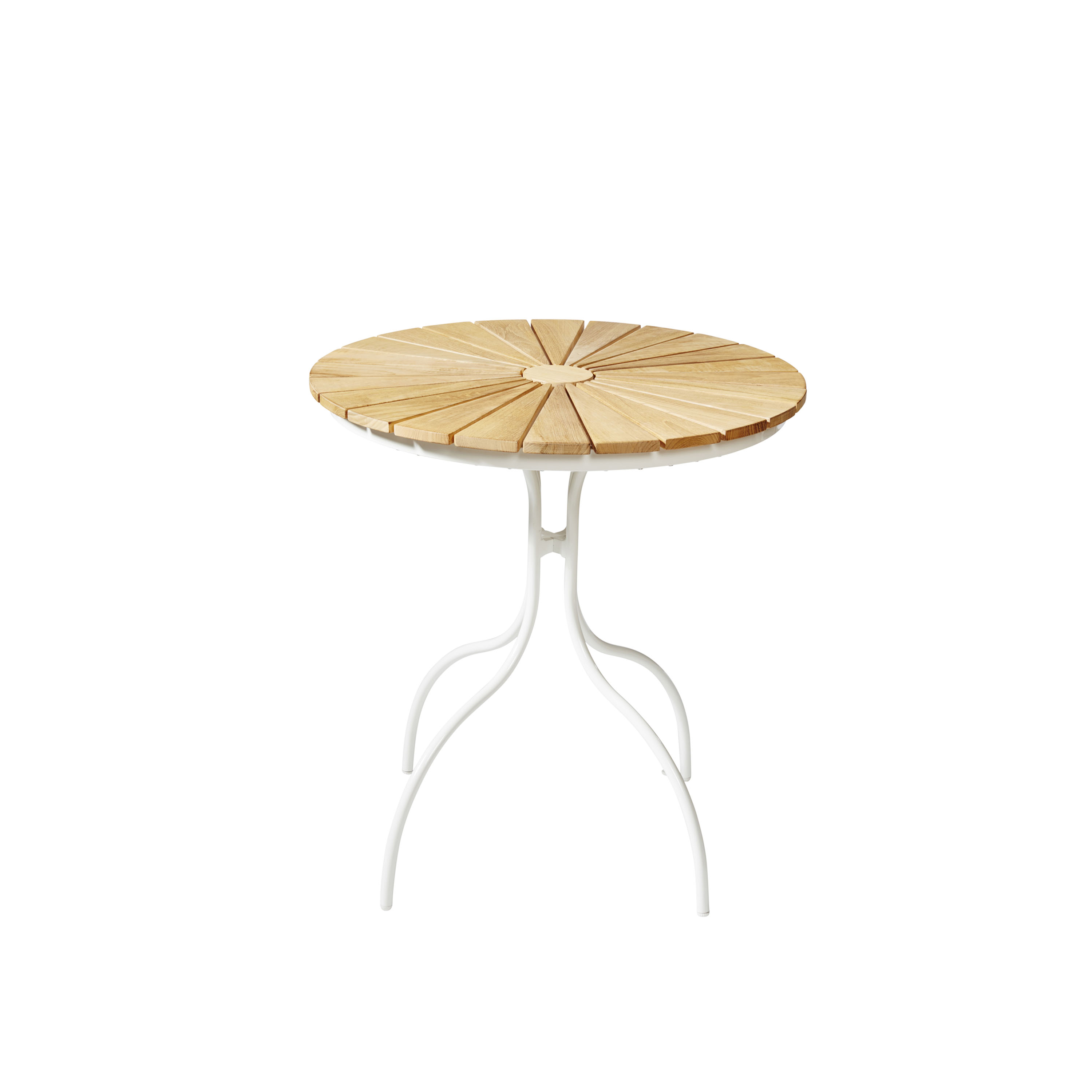 Ellen Cafebord Vit/Teak Ø80