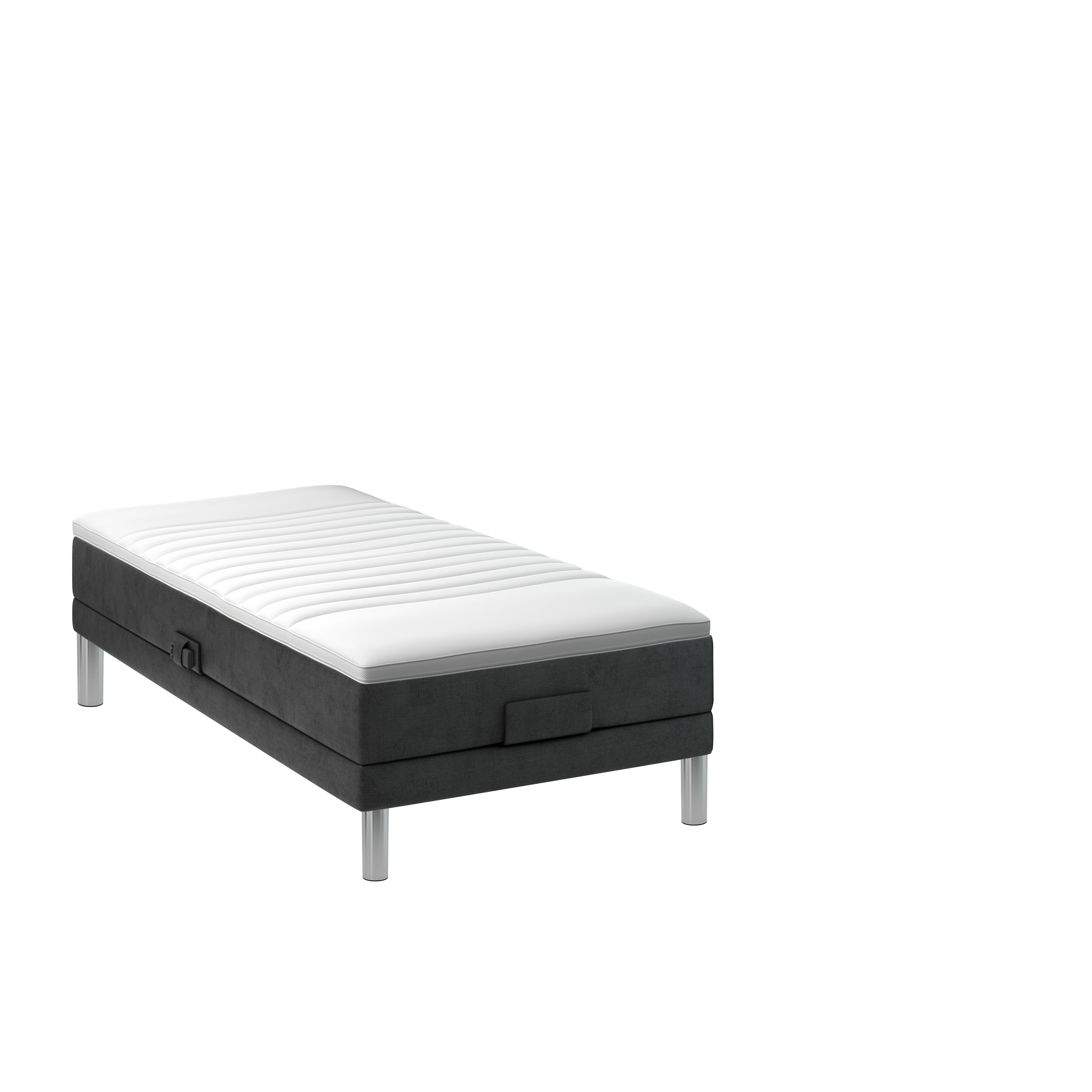 Kinnabädden - Jupiter Ställbar Säng Anthracite 105 Fast Aluminiumben Silver 19cm - Grå