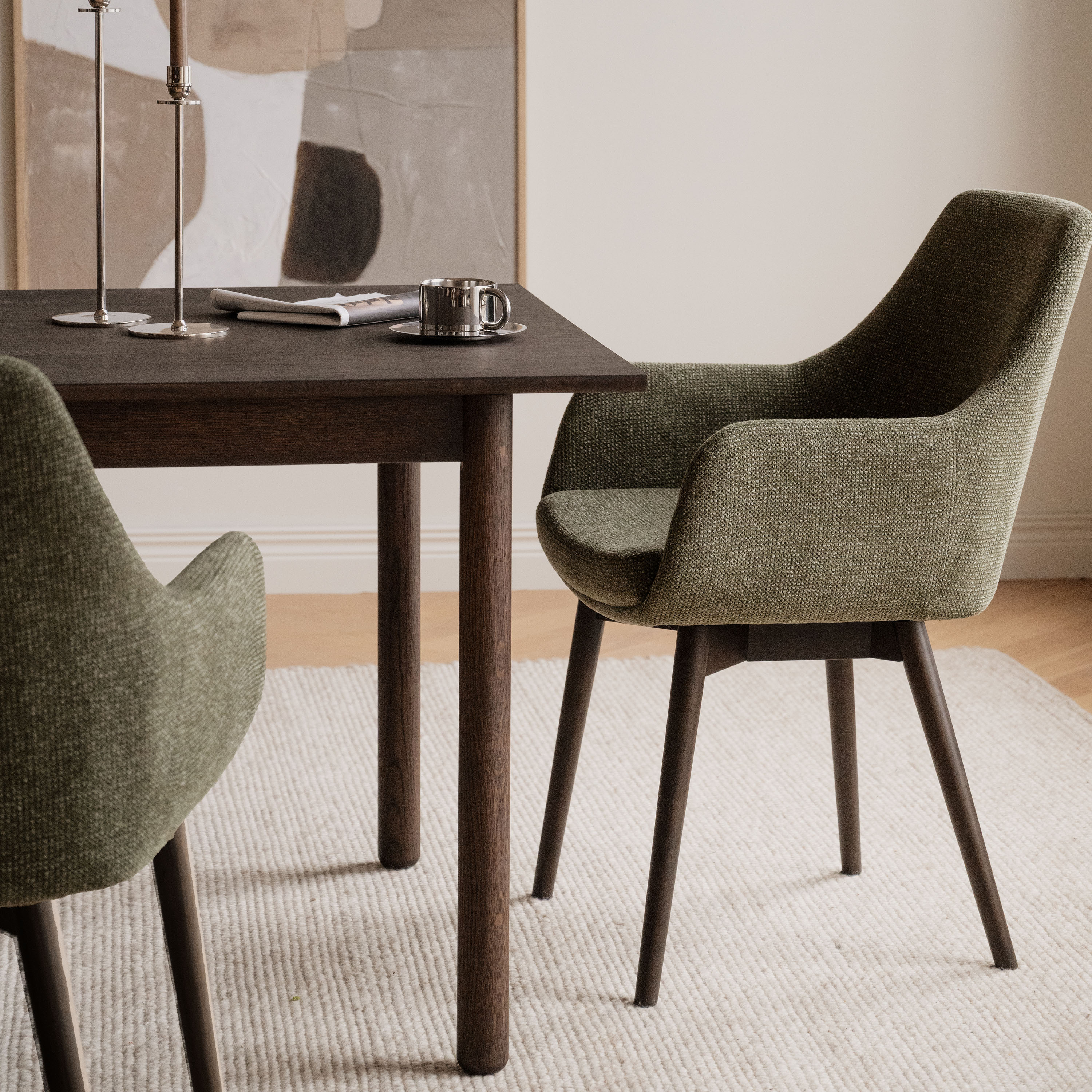 Rowico Home Denley Karmstol Grön/Brun