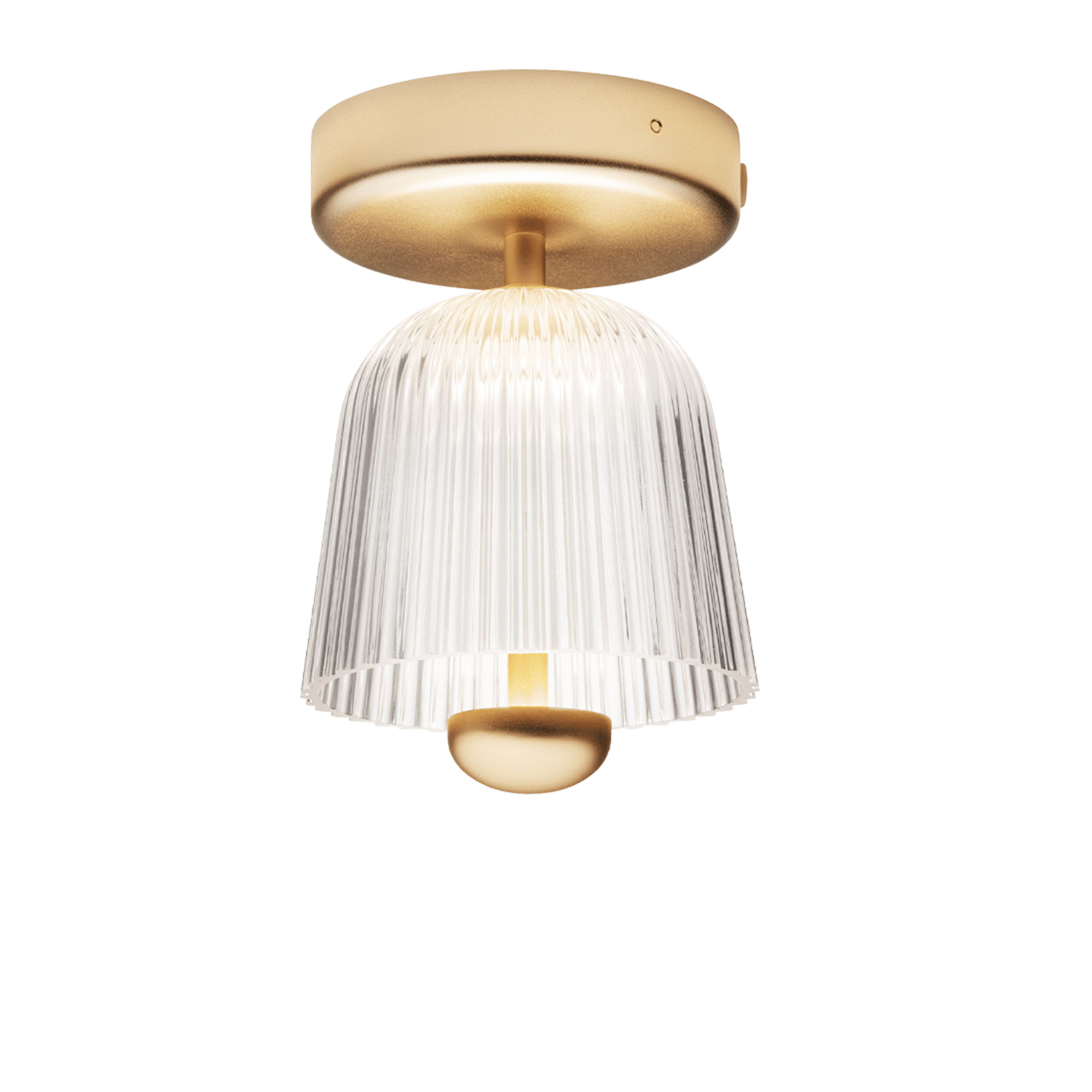 Nuura Asteea Taklampe Satin Brass/Ripple Clear