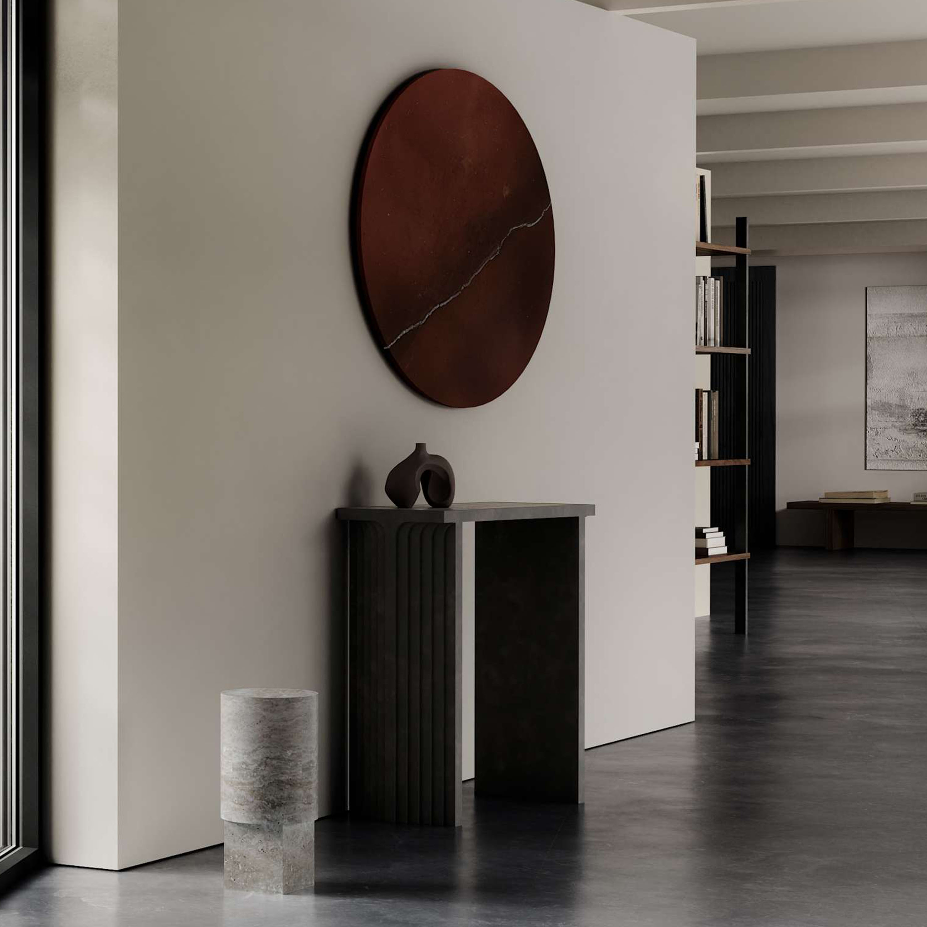 101 Copenhagen Column Pöytä Silver Travertine