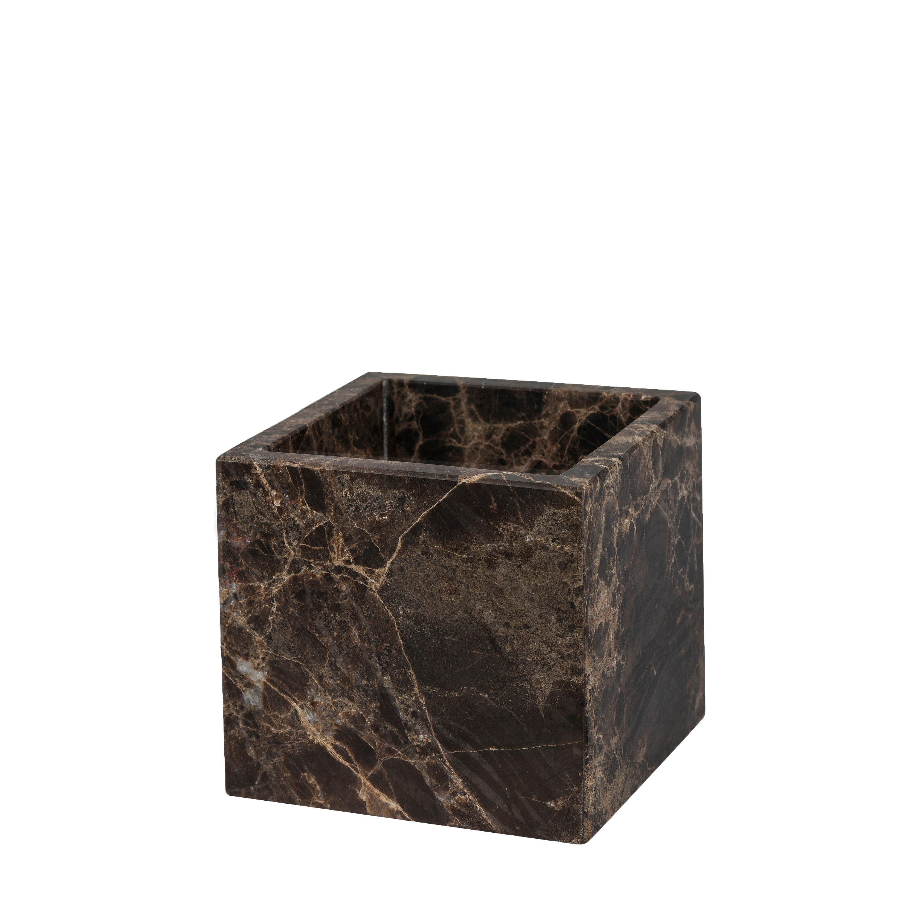 Marble Kub Dekoration Brown 10cm