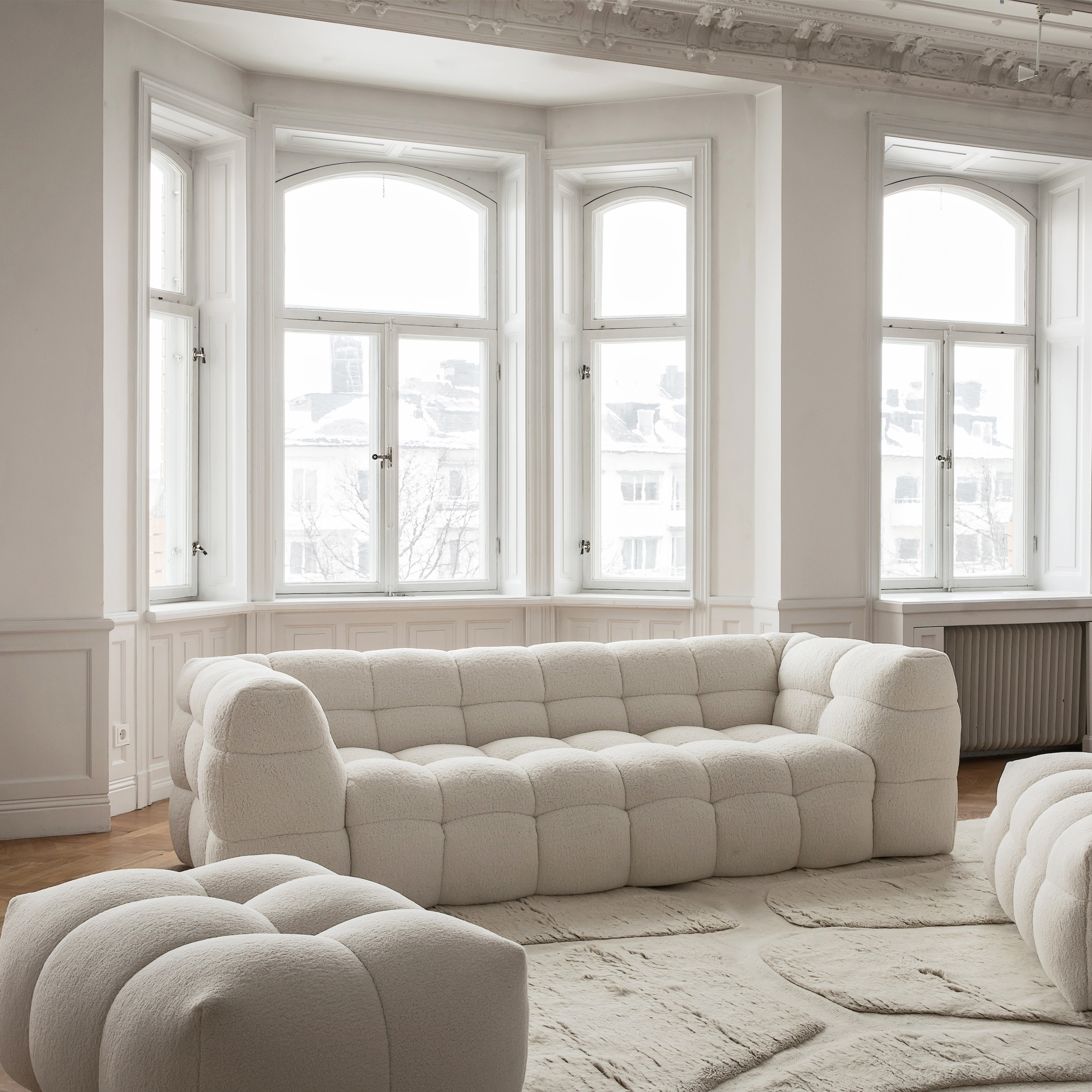 Sleepo Collection Billie 3-sits Soffa Creme Teddy