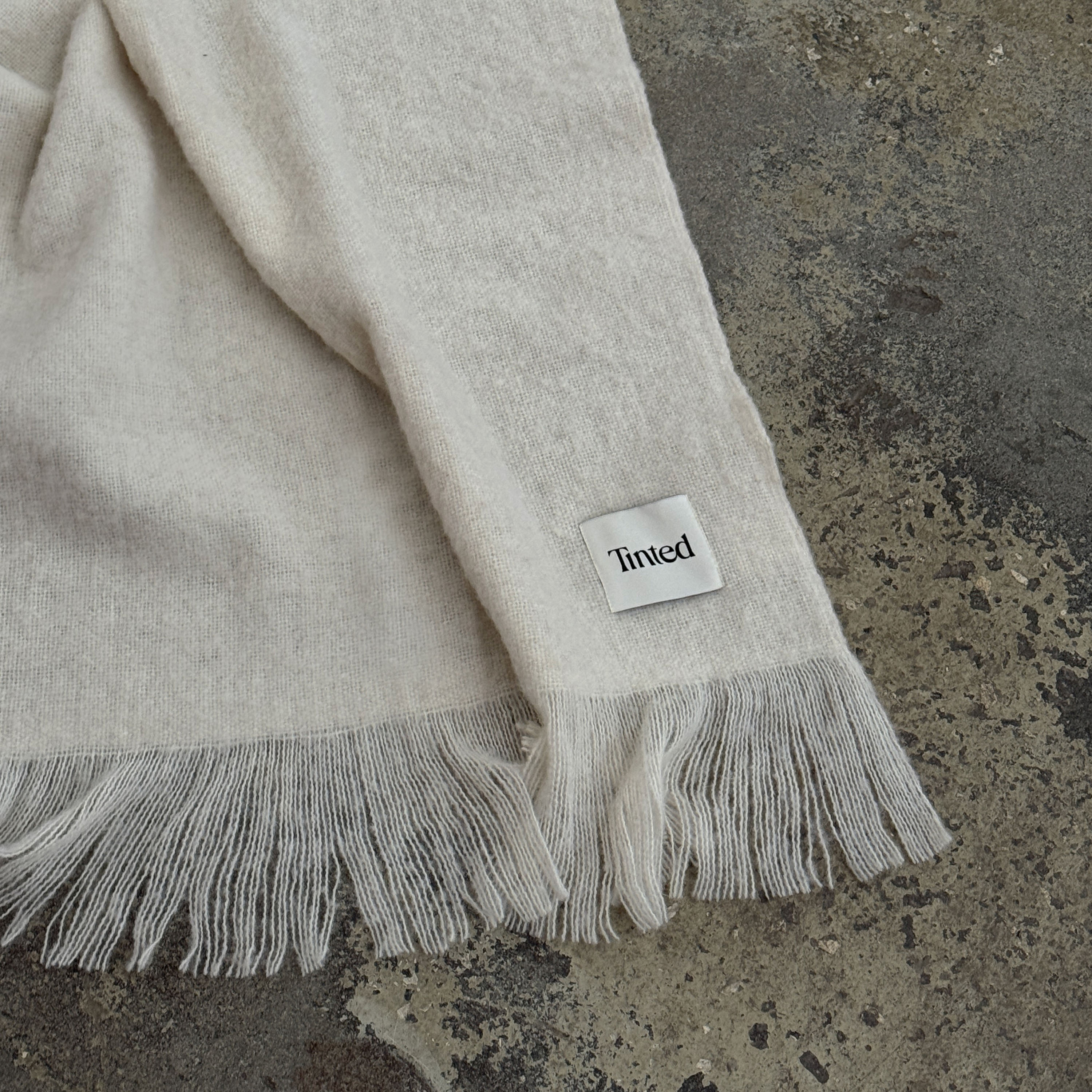 Tinted Fridh Ullpläd Solid Off White 130x170