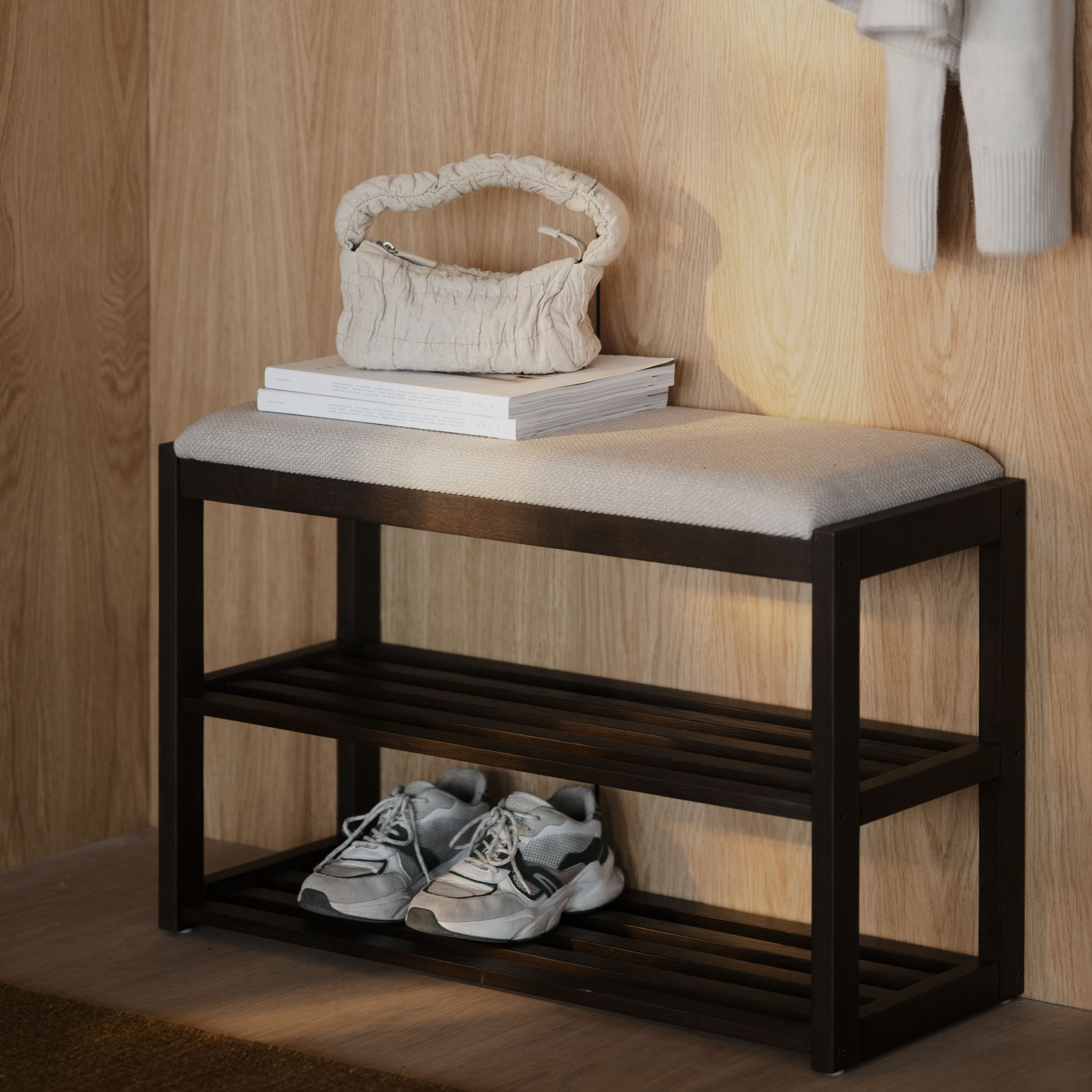 Rowico Home Confetti Bank Braun lackiert 80cm