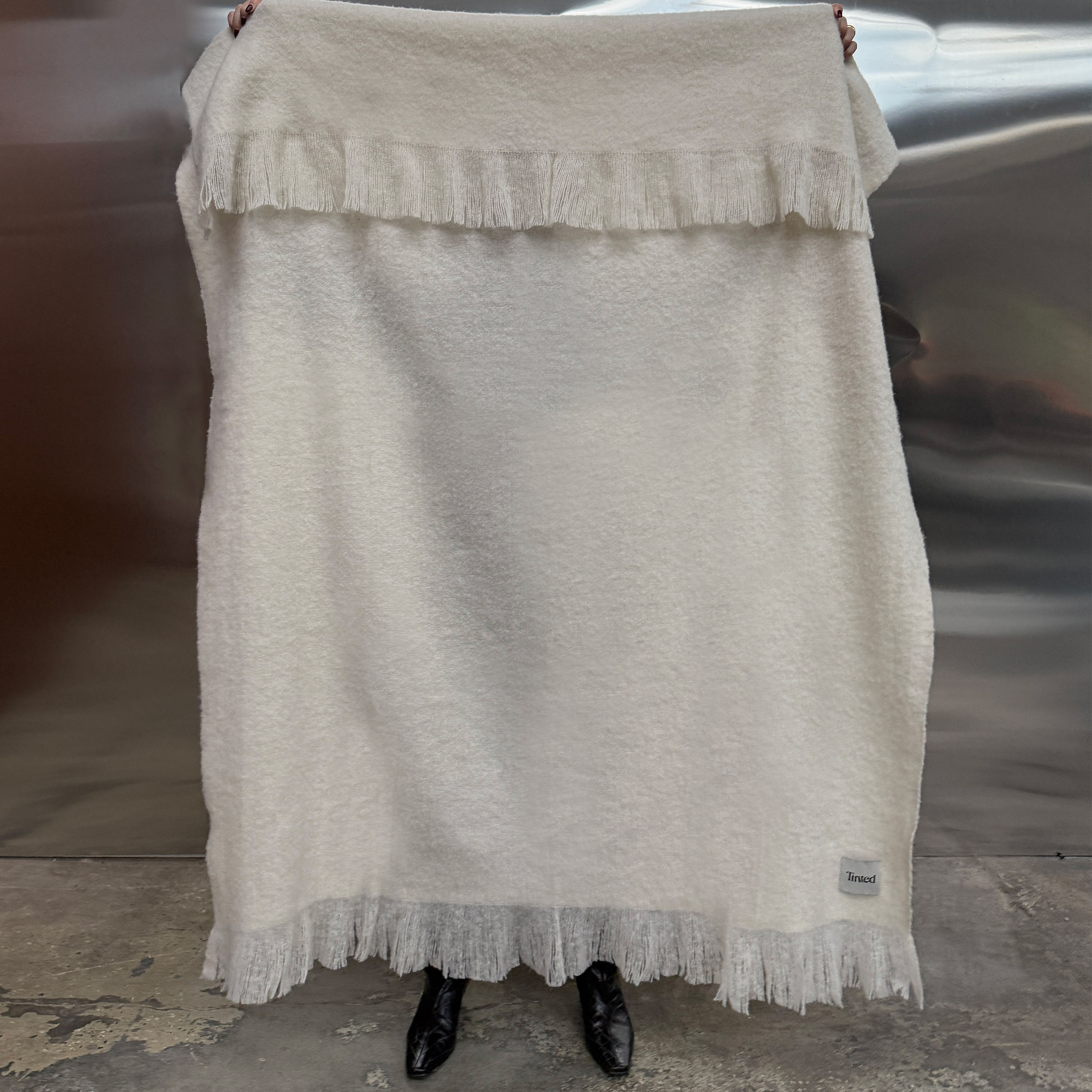 Tinted Fridh Ullpläd Solid Off White 130x170