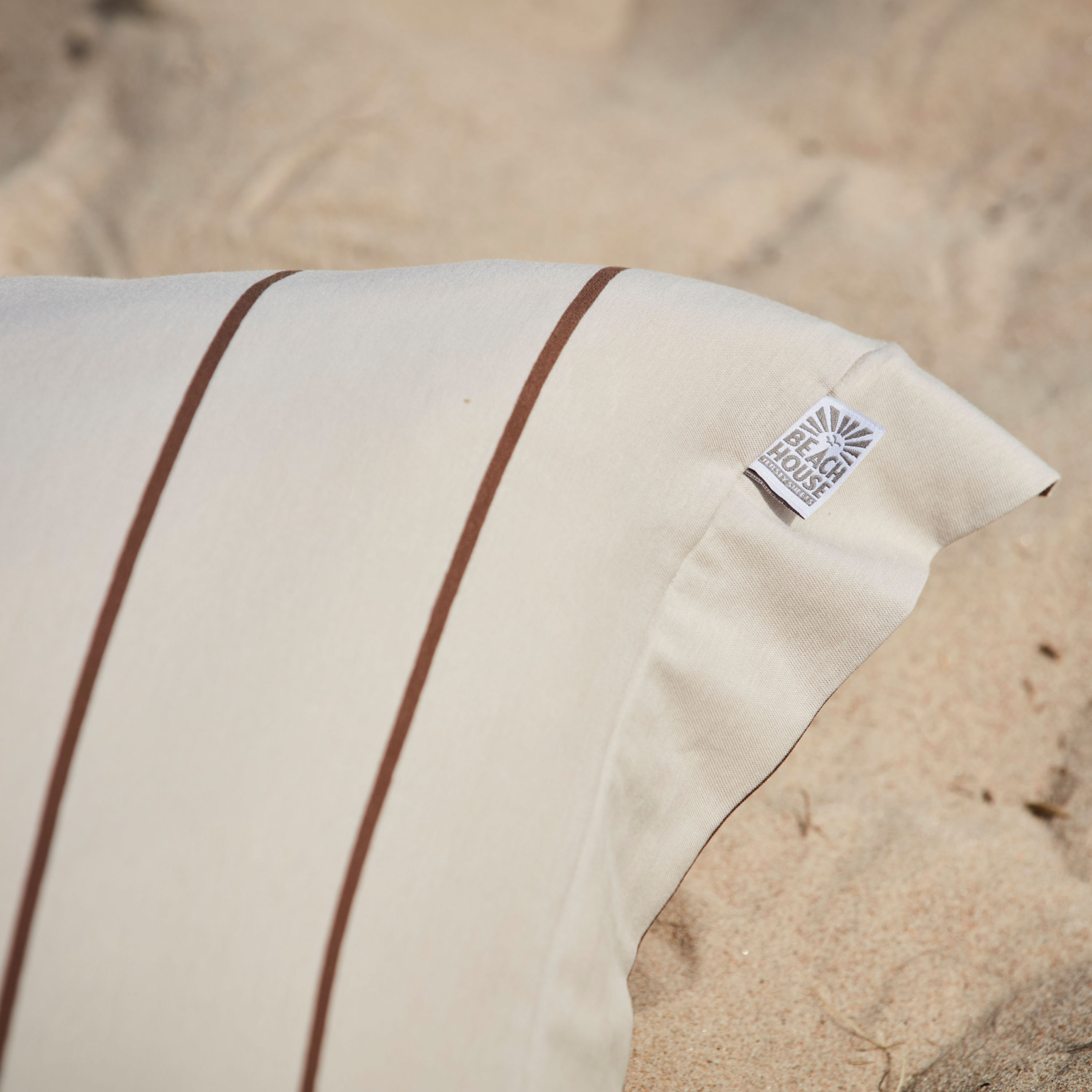 Beach House Company Lines Påslakan-set Greige/Choco Dubbel