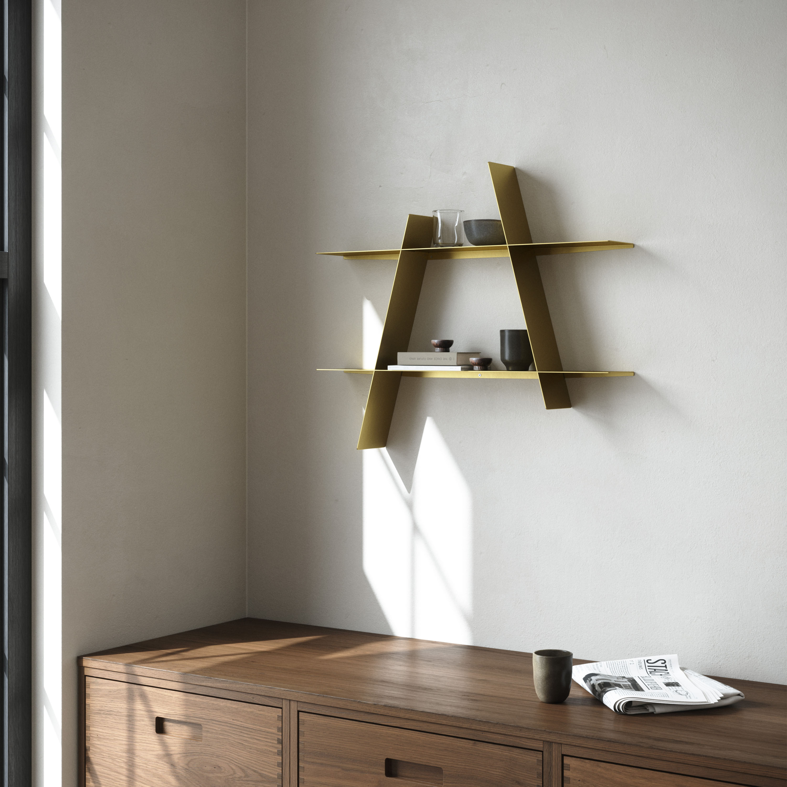 Andersen Furniture A-Shelf Seinä­hylly Messinki Large