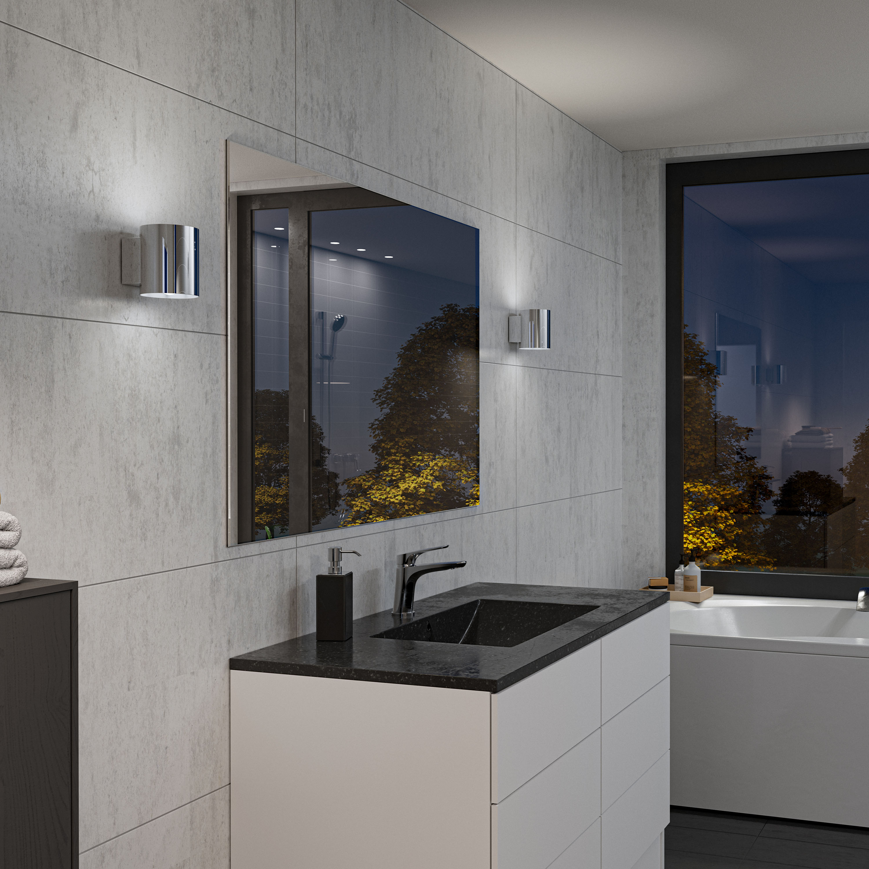 Herstal Evoke Wandleuchte Chrom Small