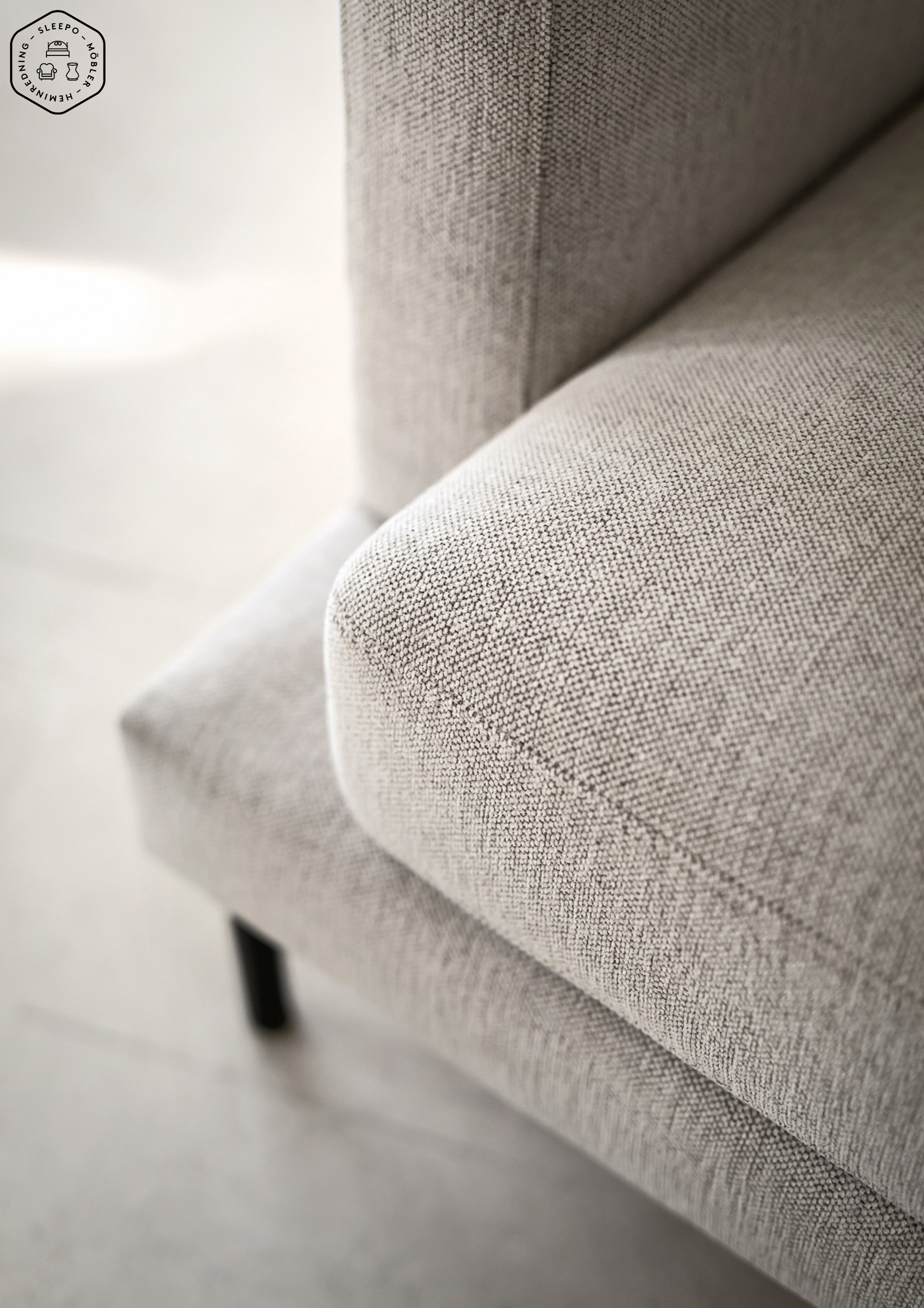 Sleepo Collection Olivia 3-sits Soffa Natur 206cm