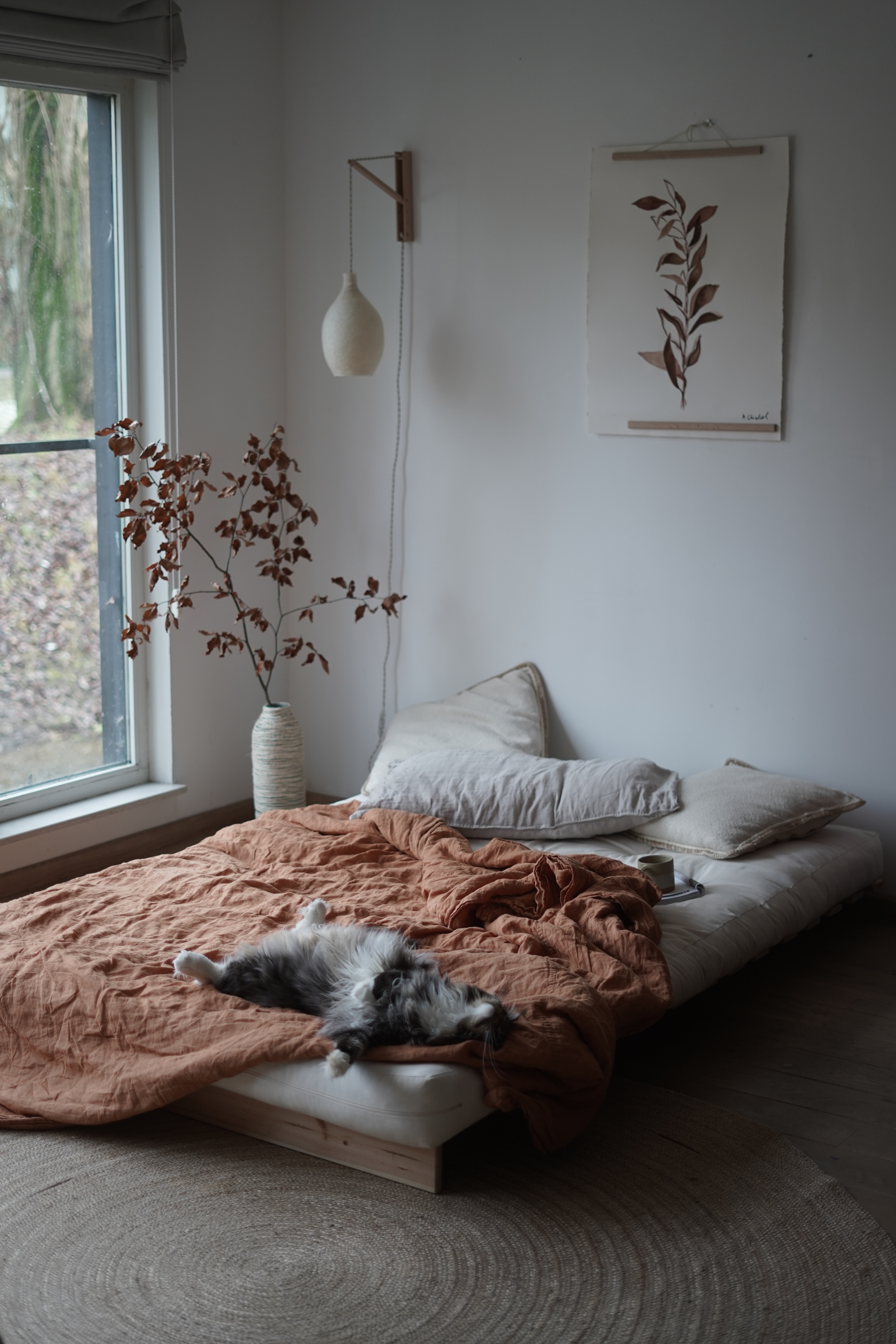 Karup Design Roots Bäddsoffa Natur/Petrol Blue 140cm