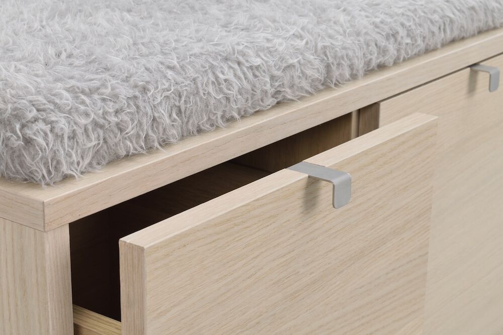 Rowico Home Confetti Bänk 3 Vitpigmenterad/Ljusgrå