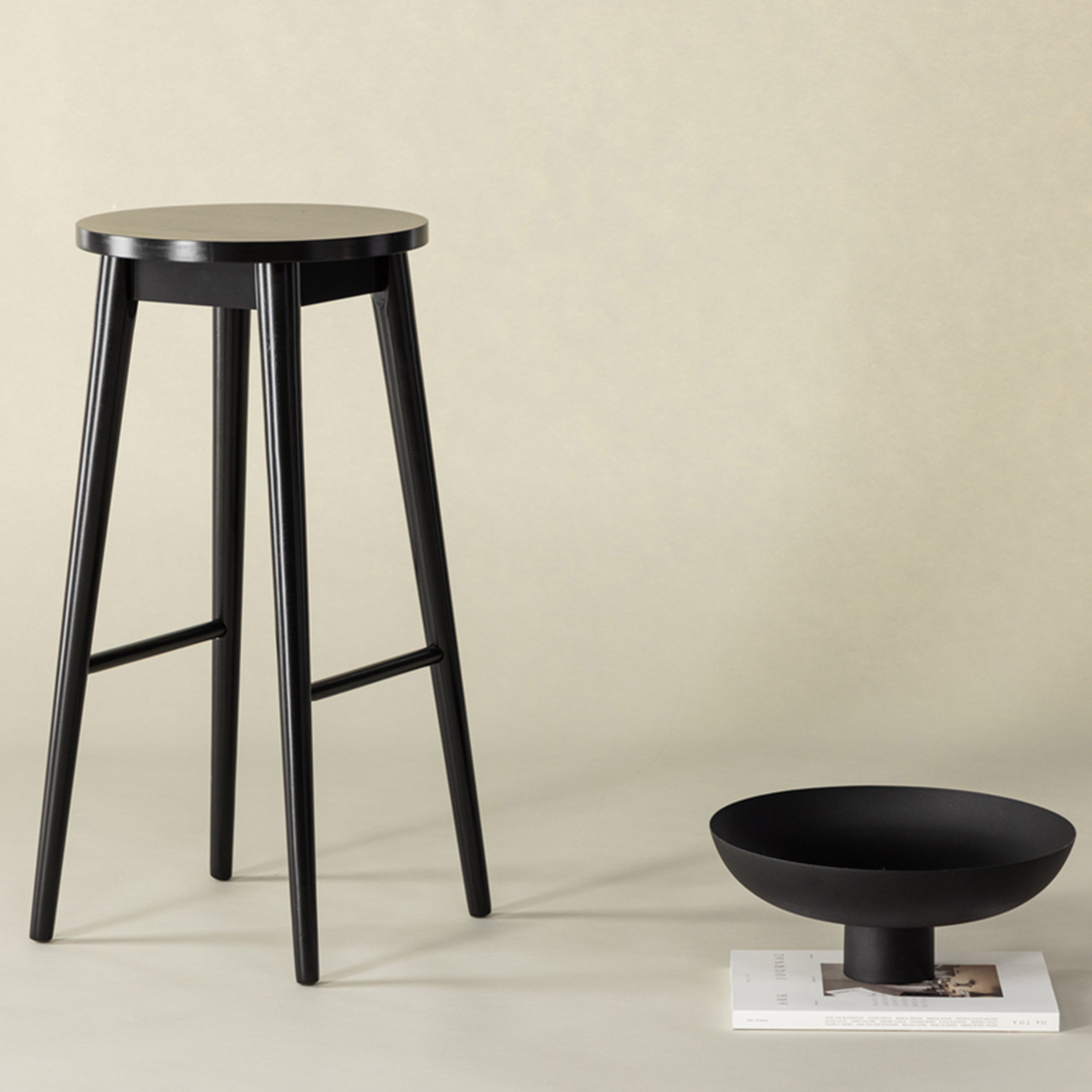 Vind Mollösand Barstol Svart 75cm