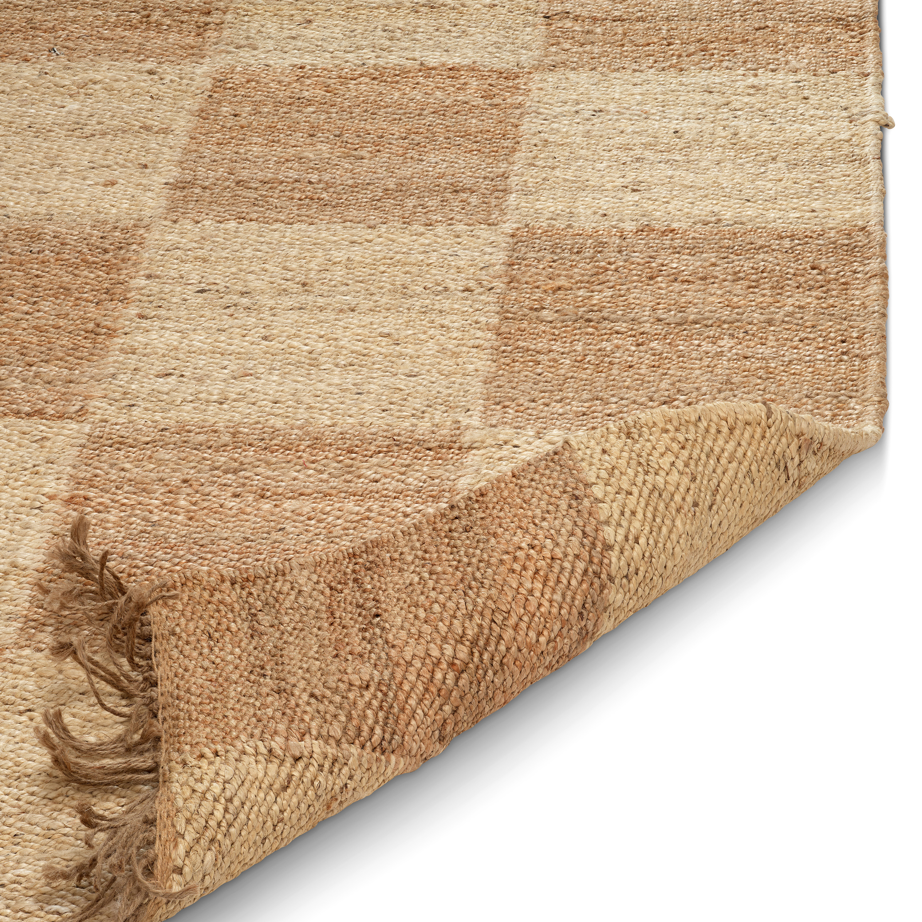 Classic Collection Squares Teppich Jute Natur 170x230