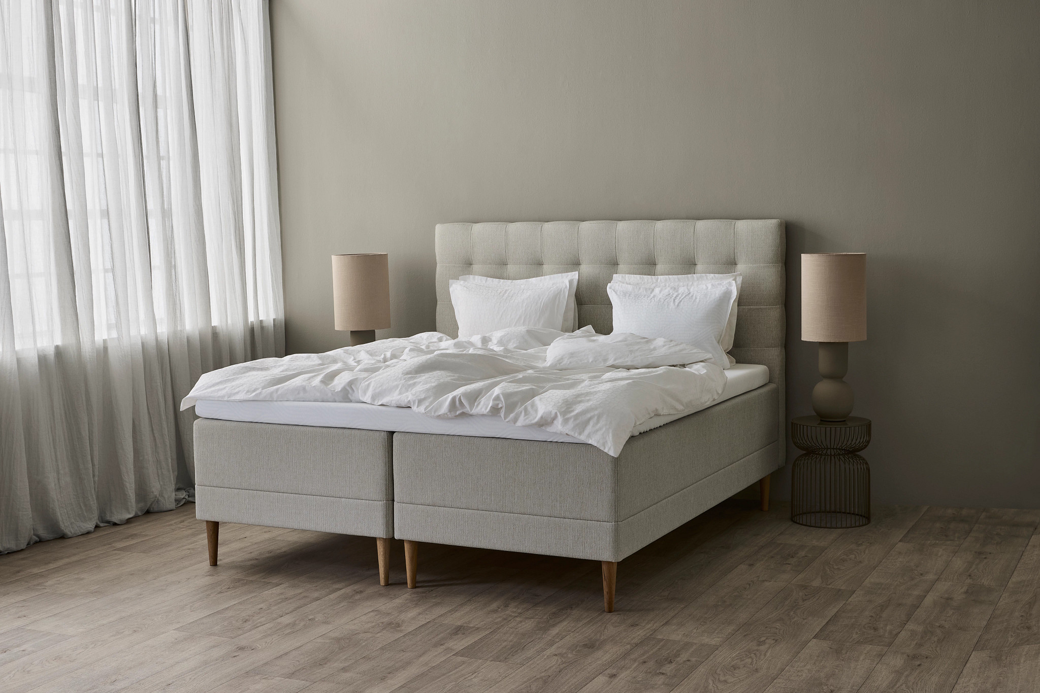Tempur Promise Ramsäng Ivory 180x200 ProLuxe SmartCool 10cm Medium Metallben Krom 19cm