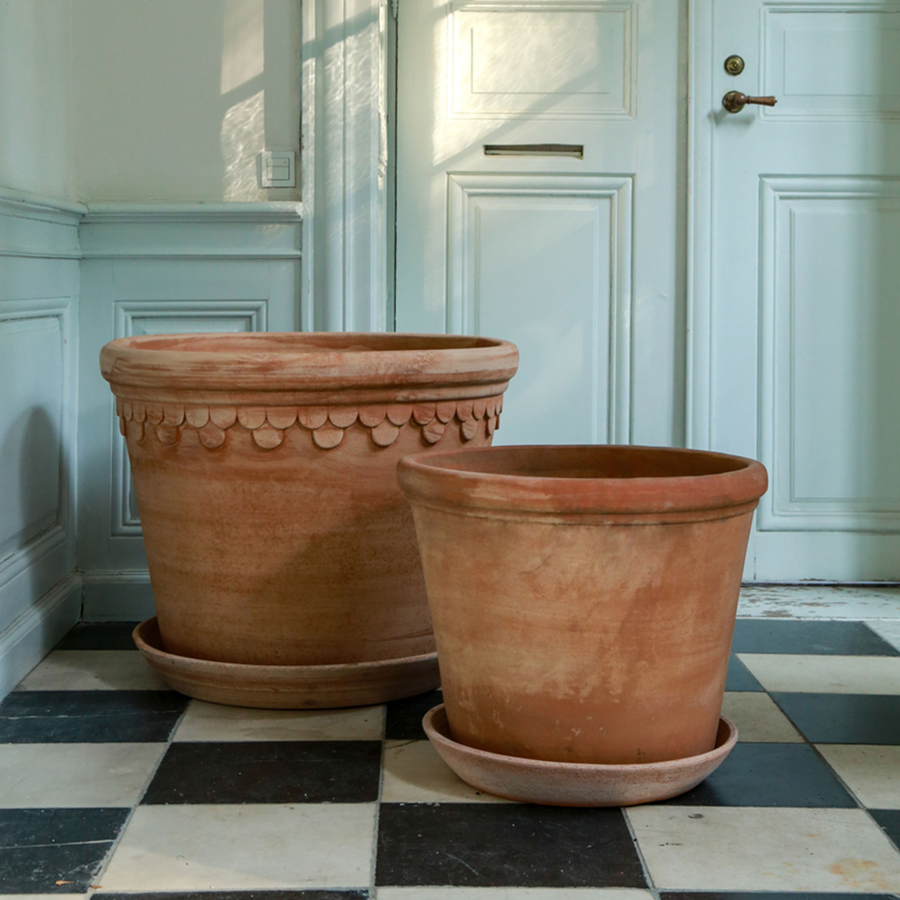 Bergs Potter Flora Topf Raw Rosa Terrakotta Ø50