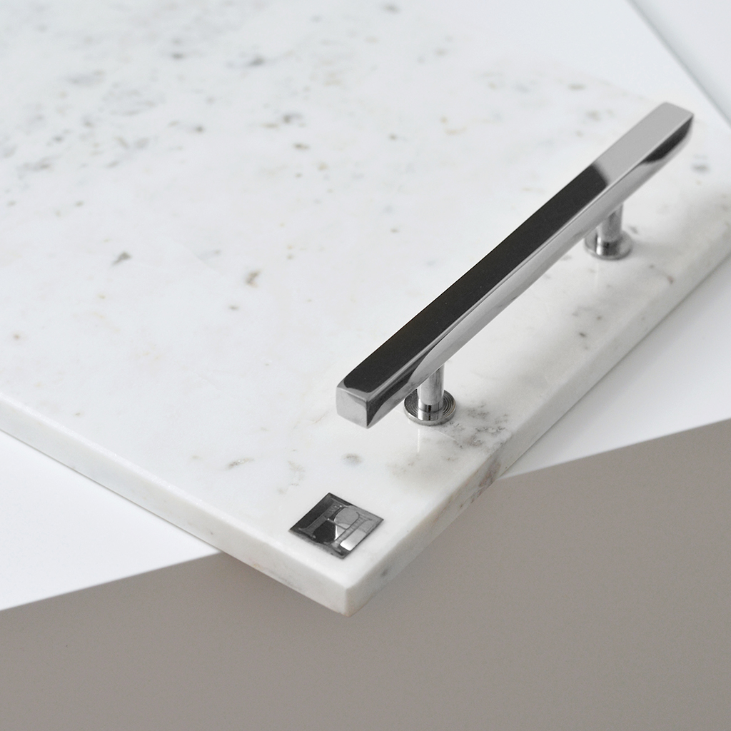 Hilke Collection Marmorbricka Vit/Silver