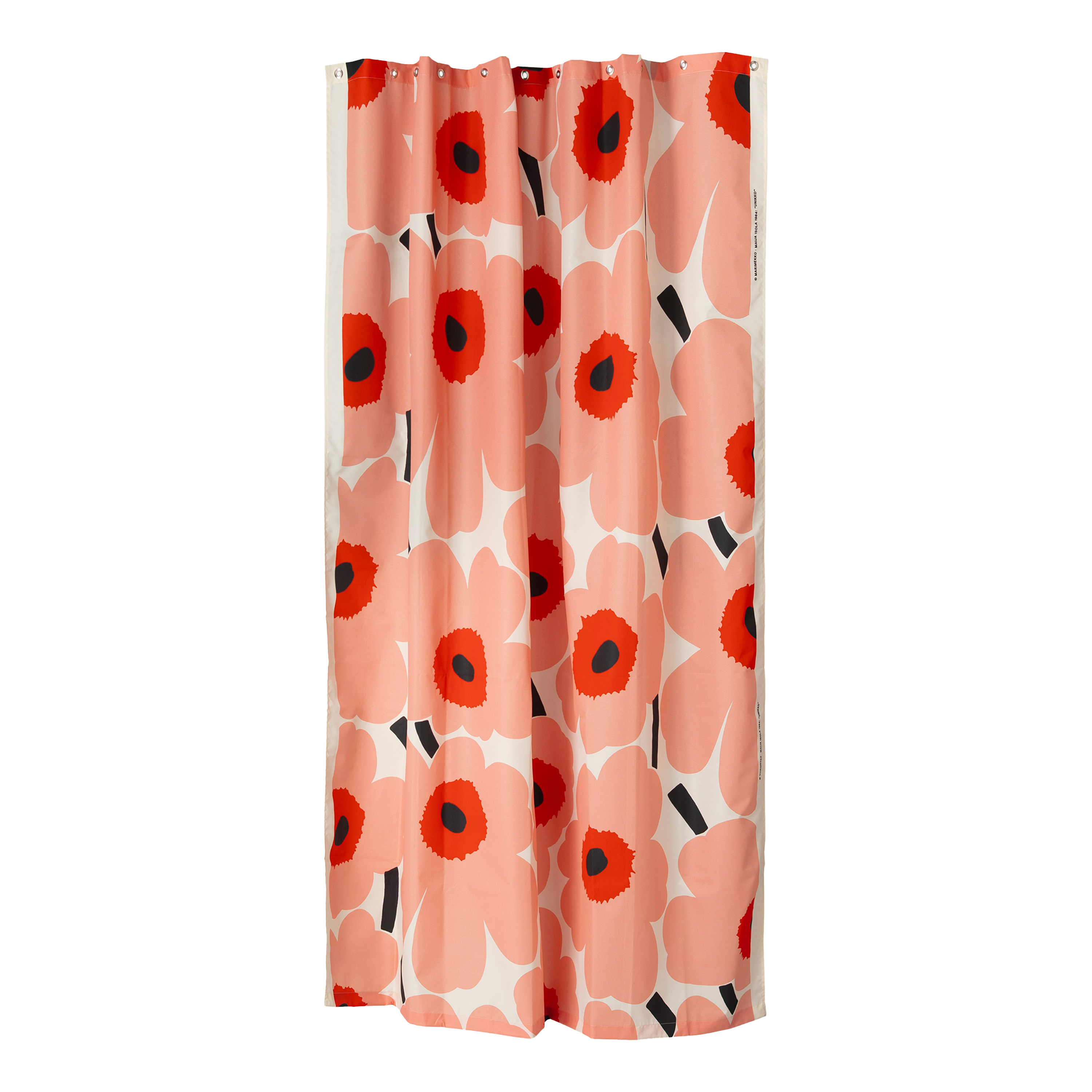 Unikko Dusjforheng Korall/Oransje Rød/Kull 180x200