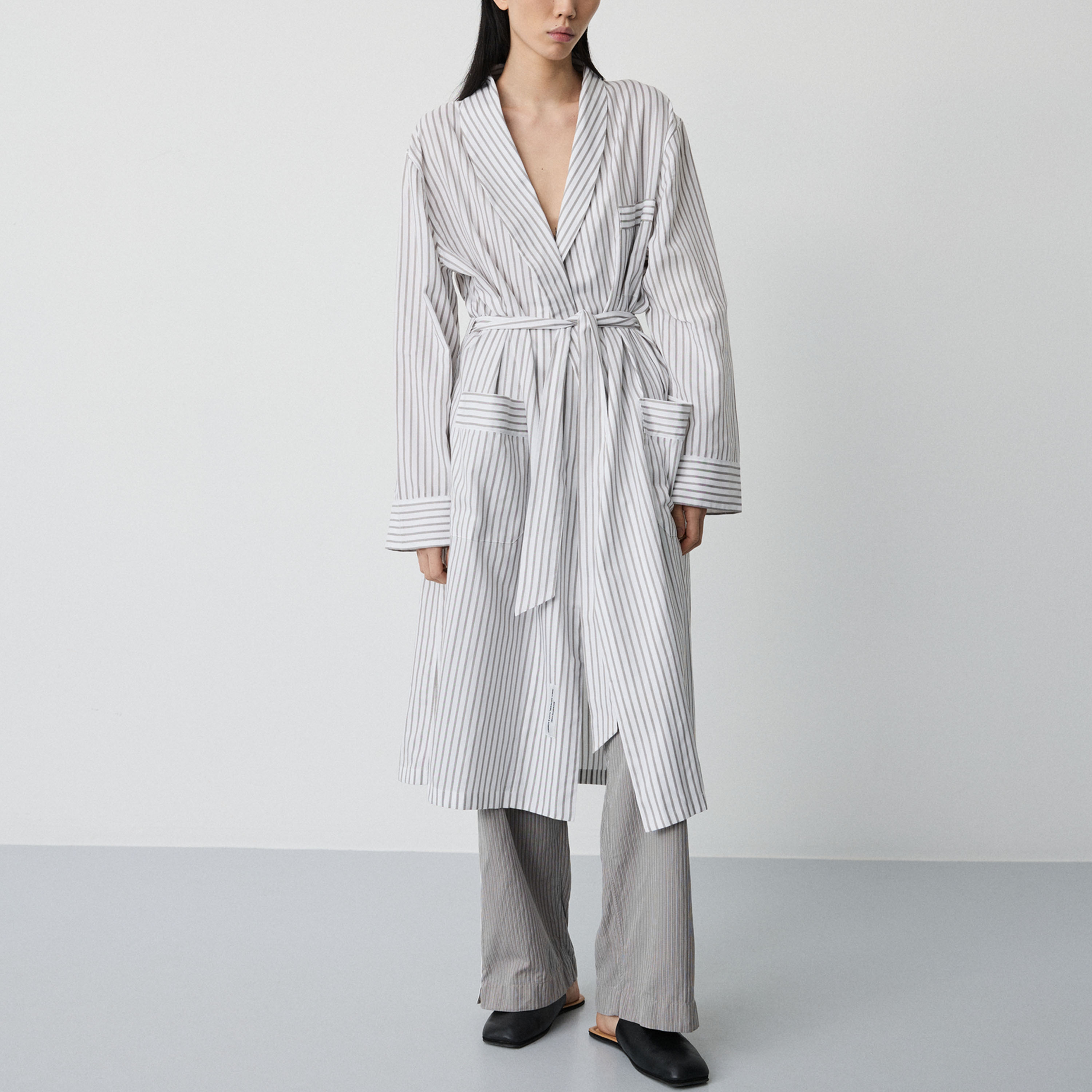 Magniberg Voyage Morgonrock Stripe Gray XLarge