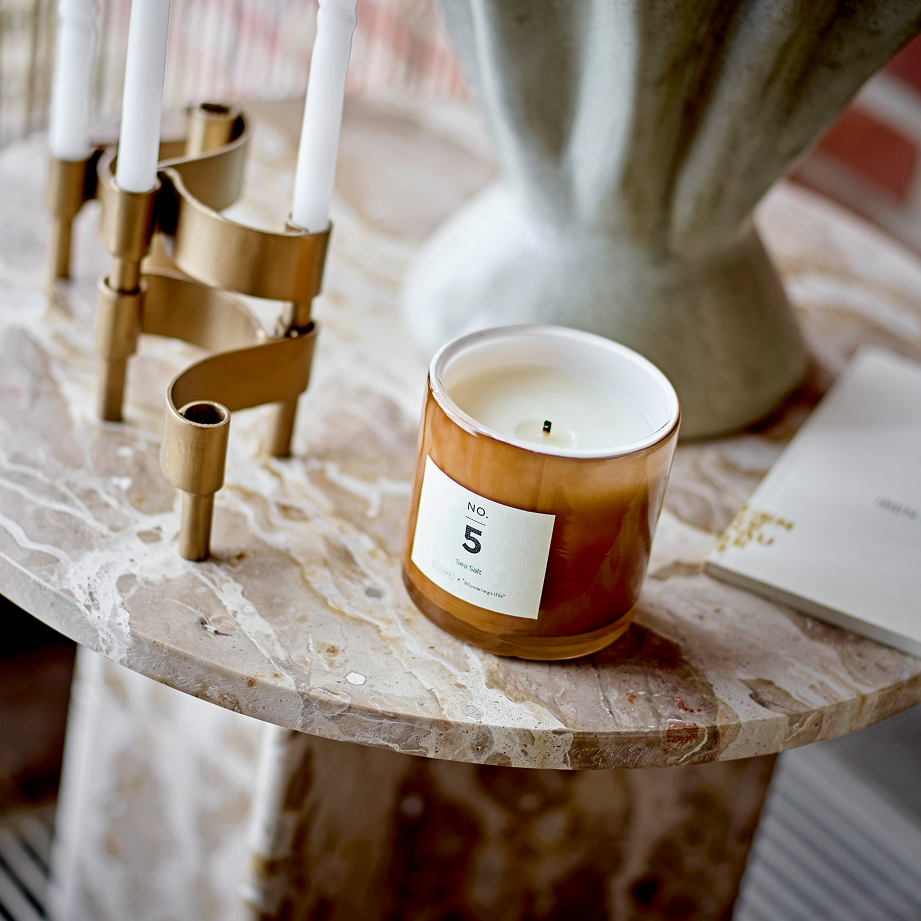 Bloomingville Jasmia Sidobord Marmor Brown