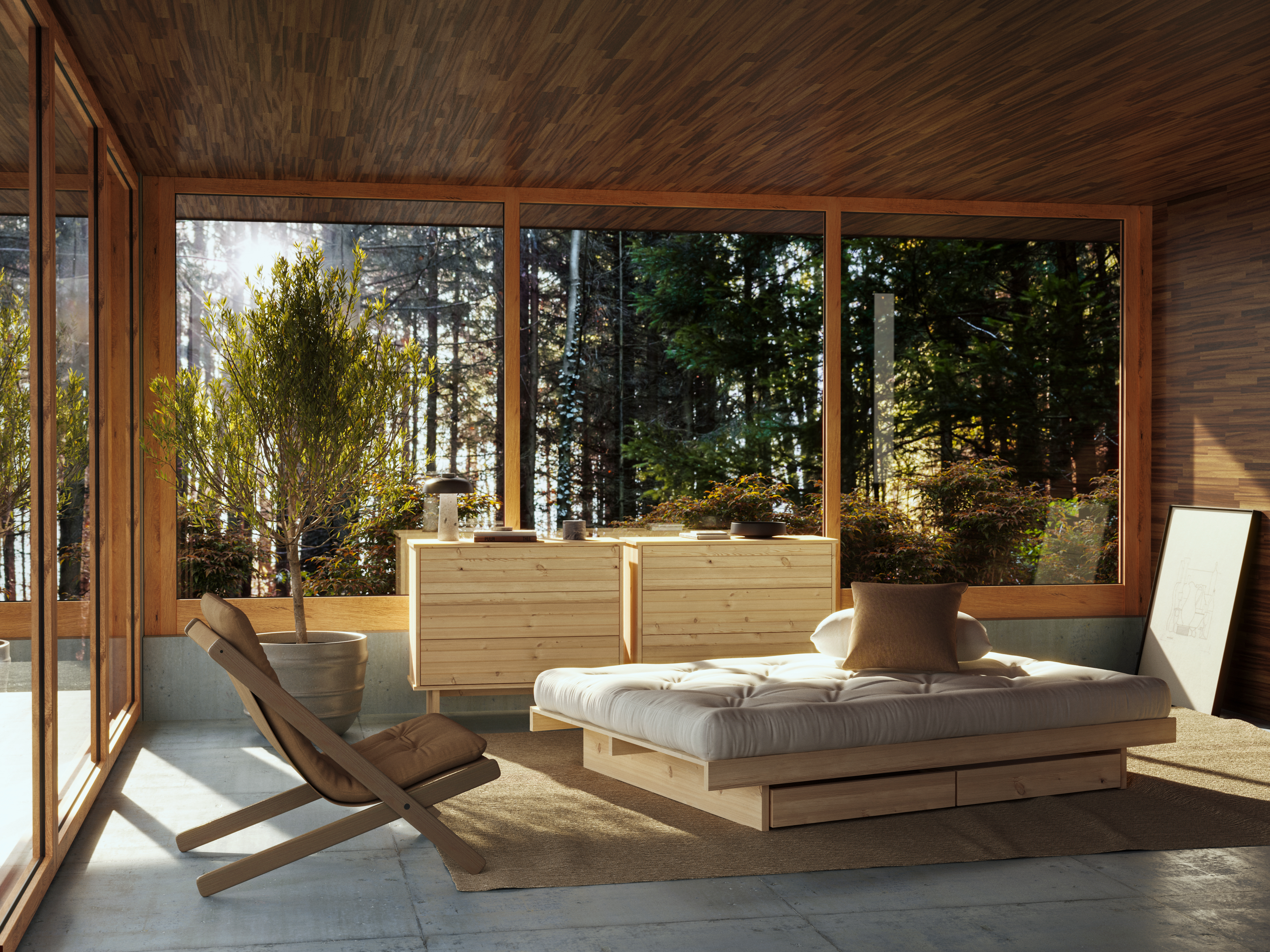 Karup Design Kanso Sänkyrunko Sisältäen 2 Laatikkoa Raw 160cm