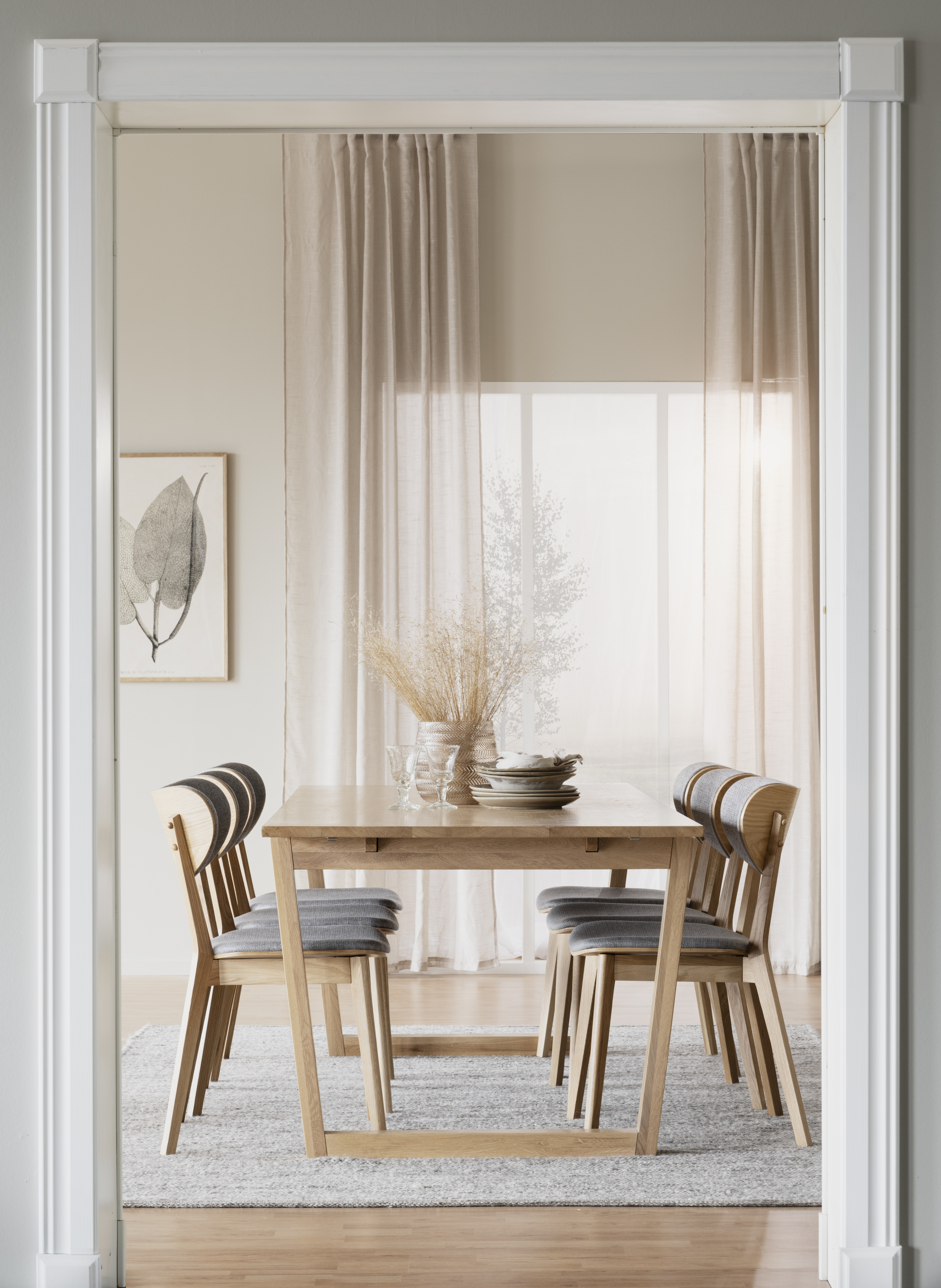 Rowico Home Kato Esszimmerstuhl Eiche/Hellgrau