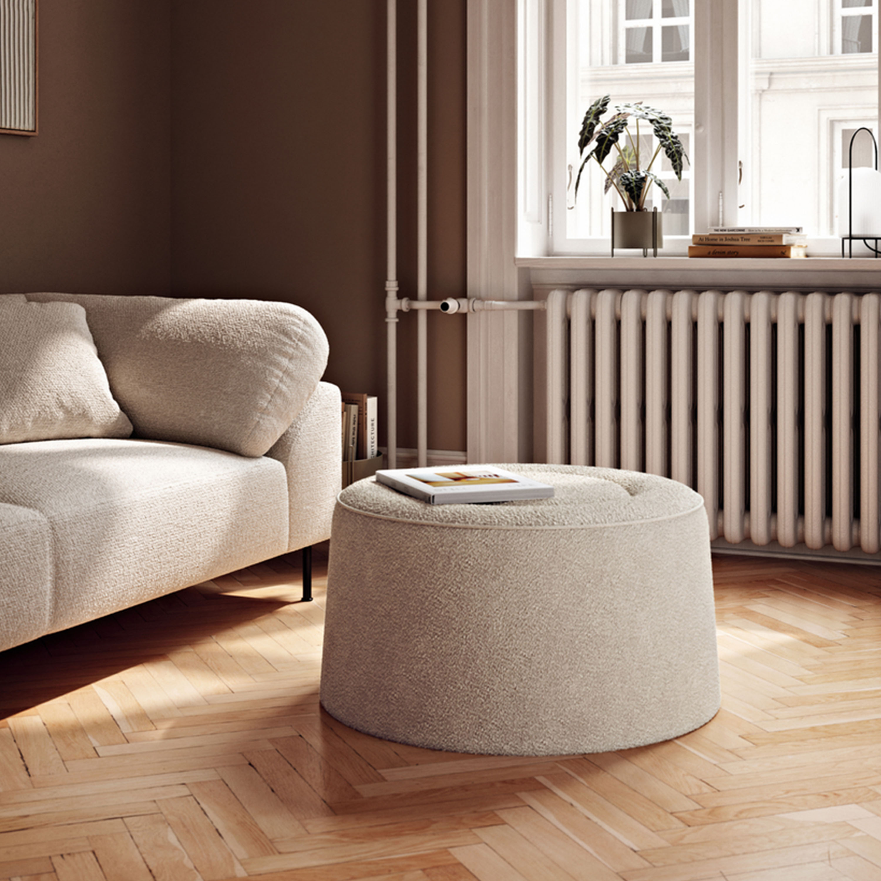 Woud Praline Rahi Luonnollinen bouclé Ø78